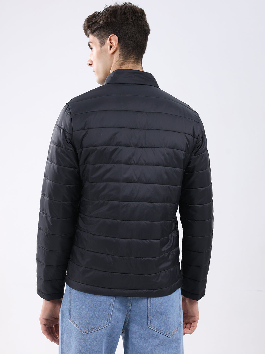 Rock.it Men Black Solid Collar Full Sleeve Jacket