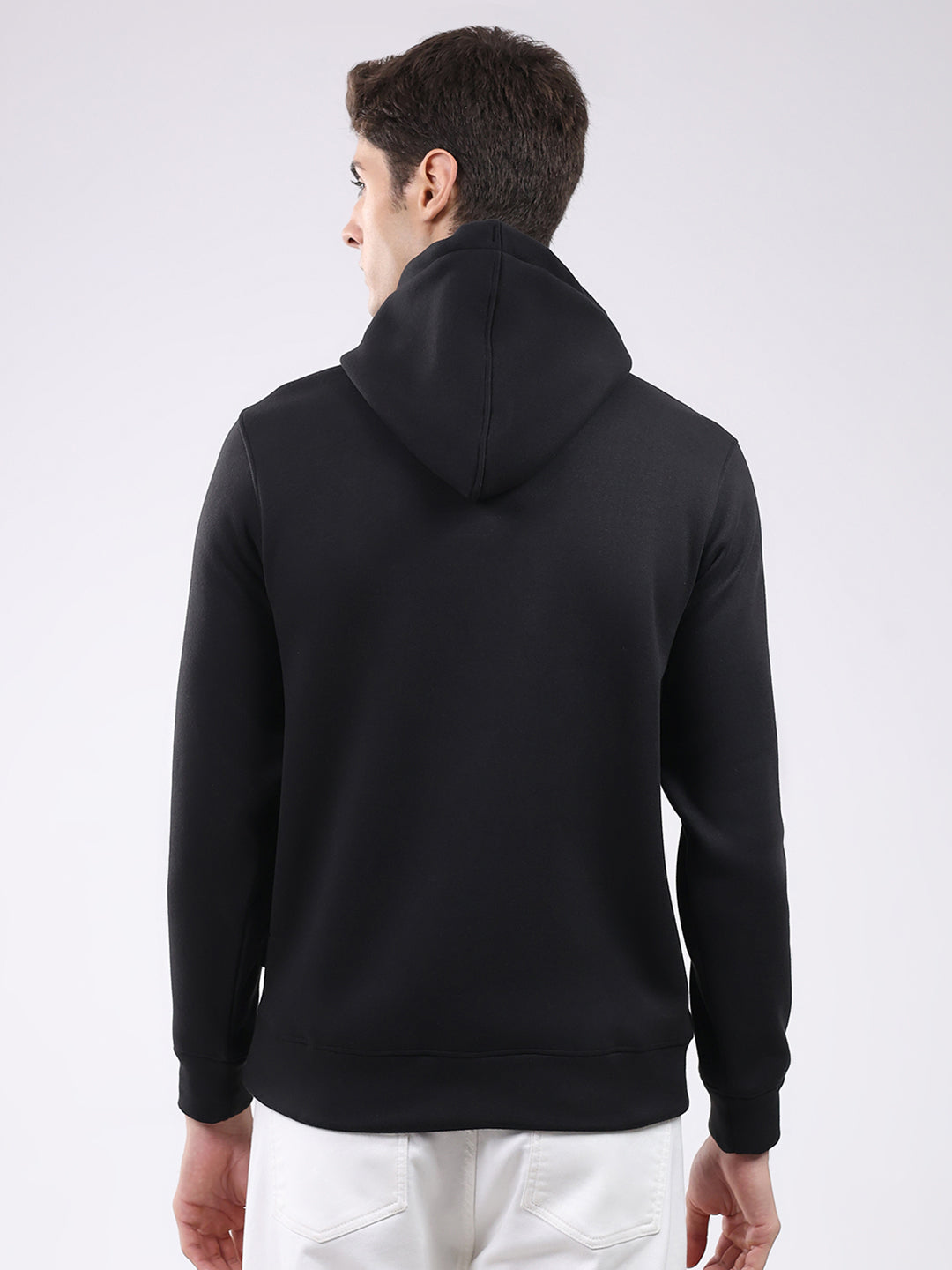 Rock.it Men Black Solid Hooded Full Sleeve Sweatshirt