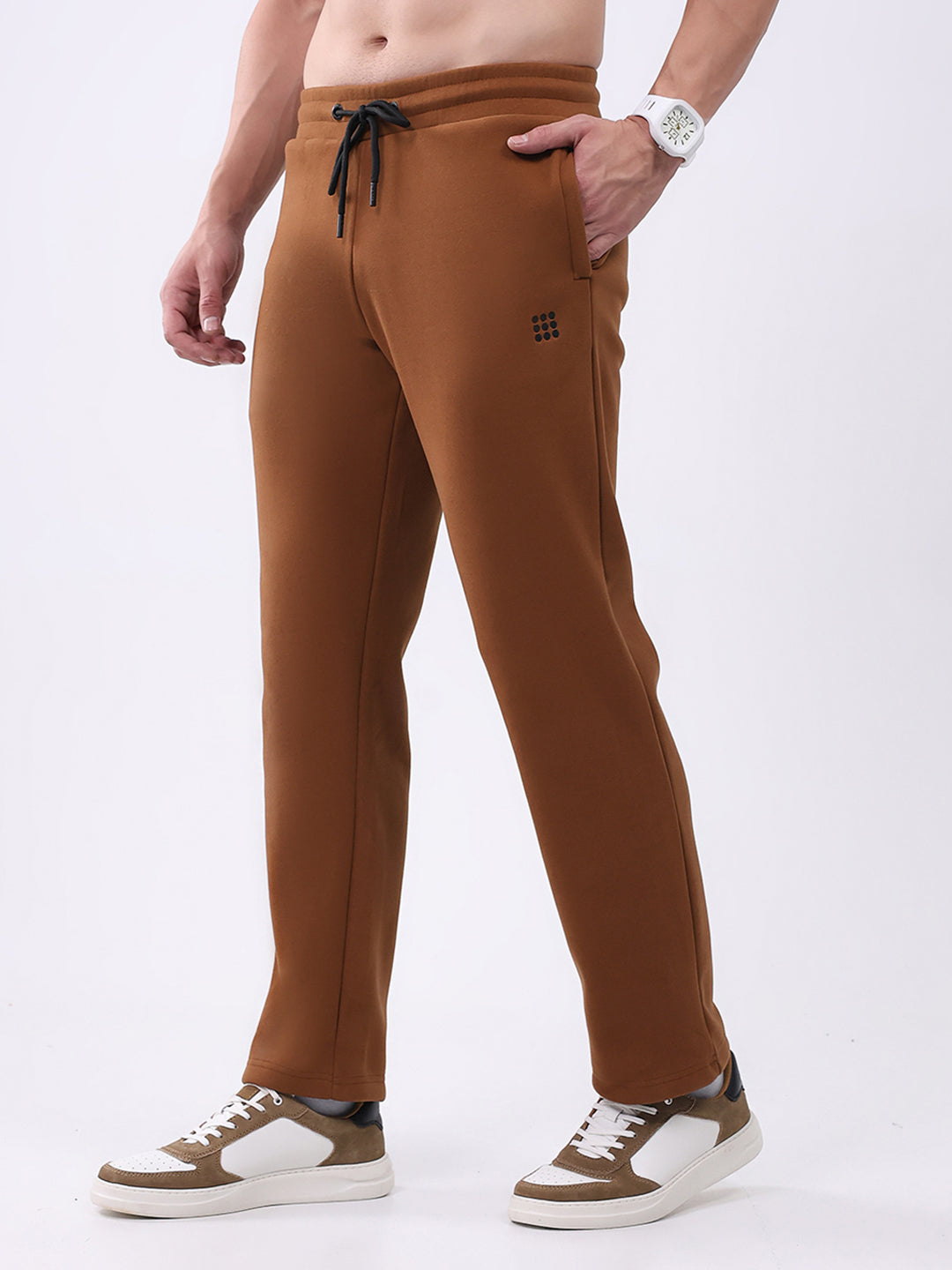 Rock.it Men Tan Solid Regular Fit Winter Lower