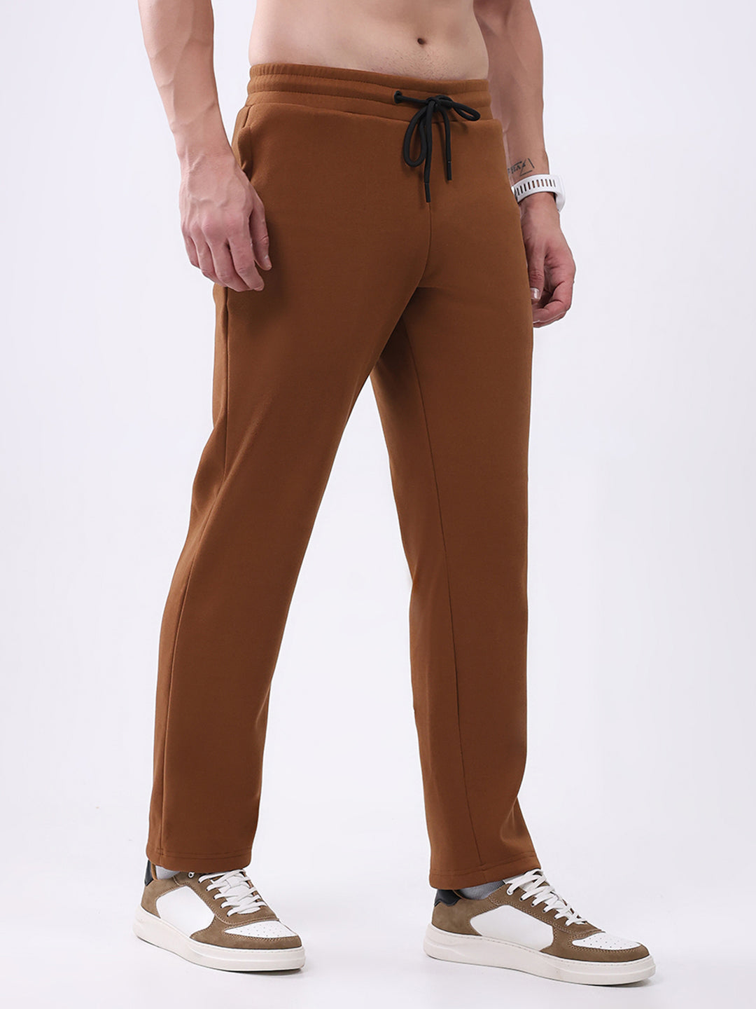 Rock.it Men Tan Solid Regular Fit Winter Lower