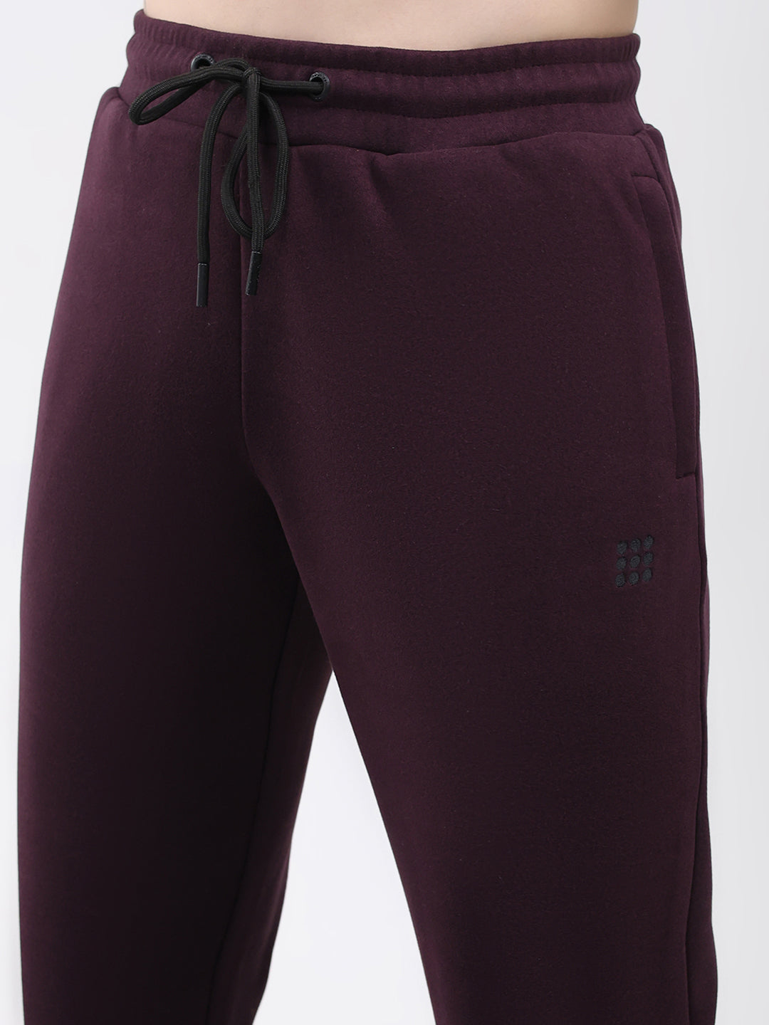 Rock.it Men Maroon Solid Regular Fit Winter Lower