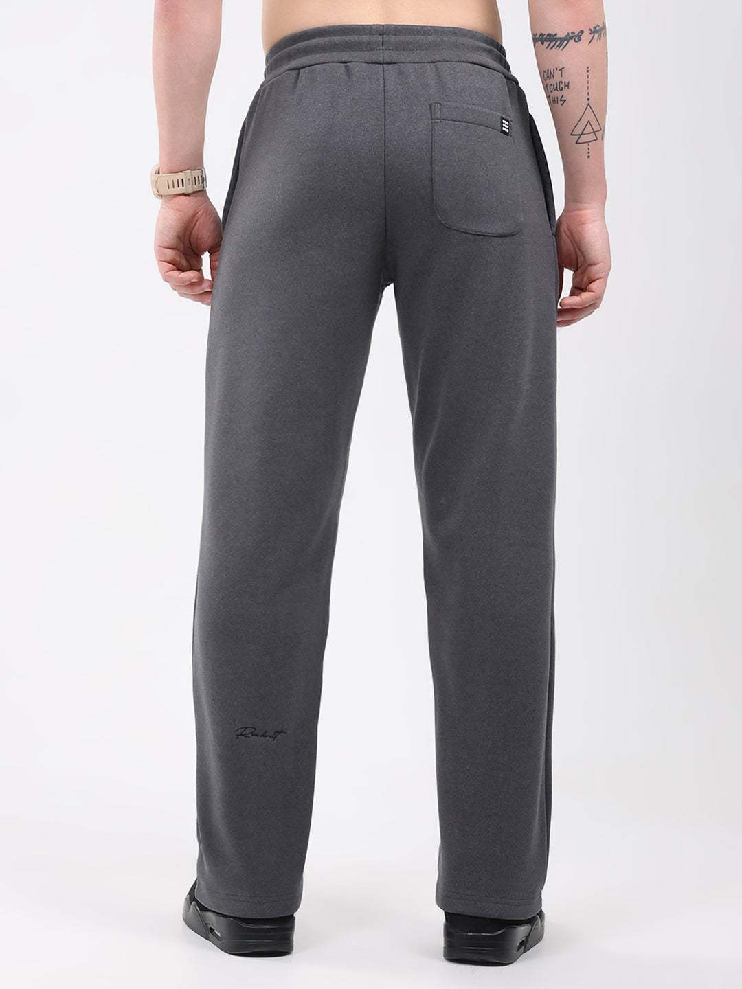 Rock.it Men Grey Solid Regular Fit Winter Lower