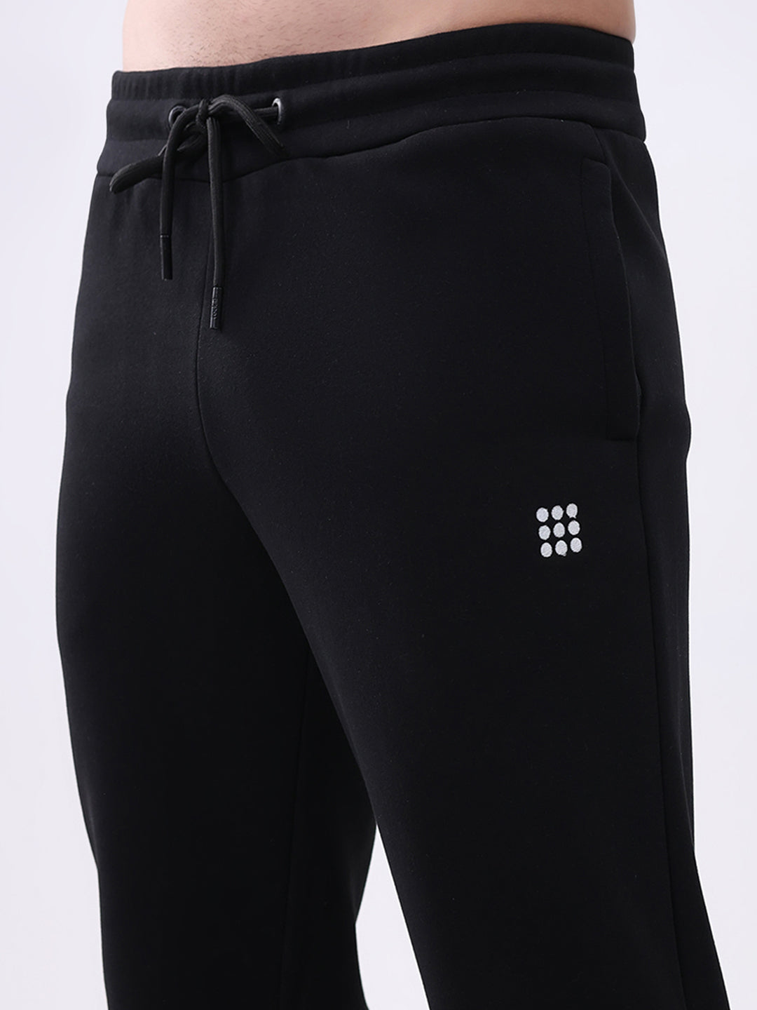 Rock.it Men Black Solid Regular Fit Winter Lower