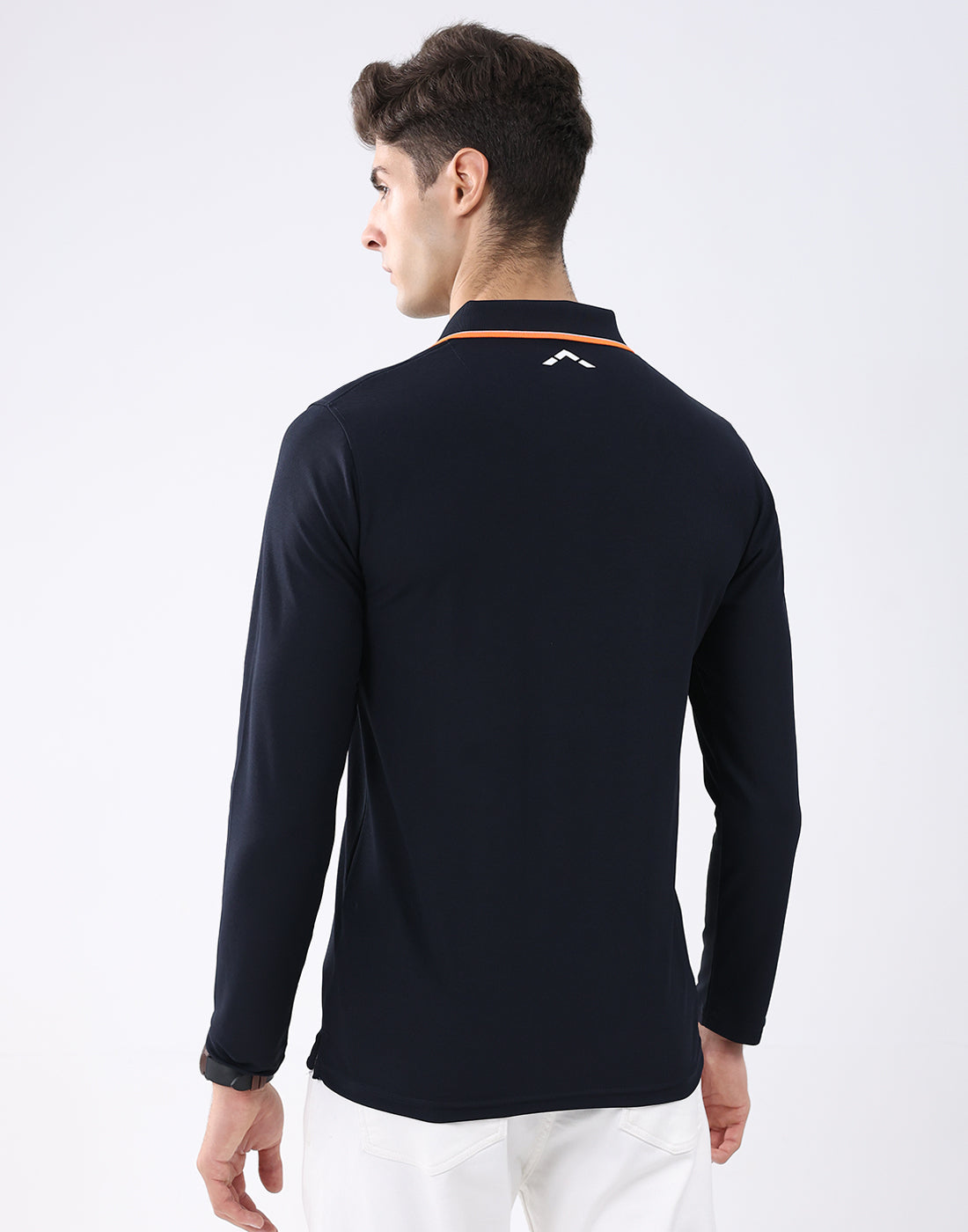 Rock.it Men Navy Blue Solid Collar Full Sleeve T-Shirt