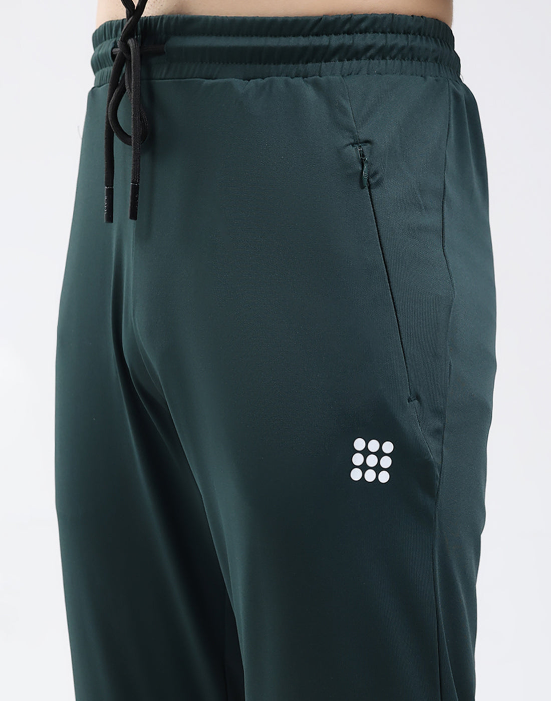 Rock.it Men Dark Green Solid Mock Neck Full Sleeve Winter Tracksuit