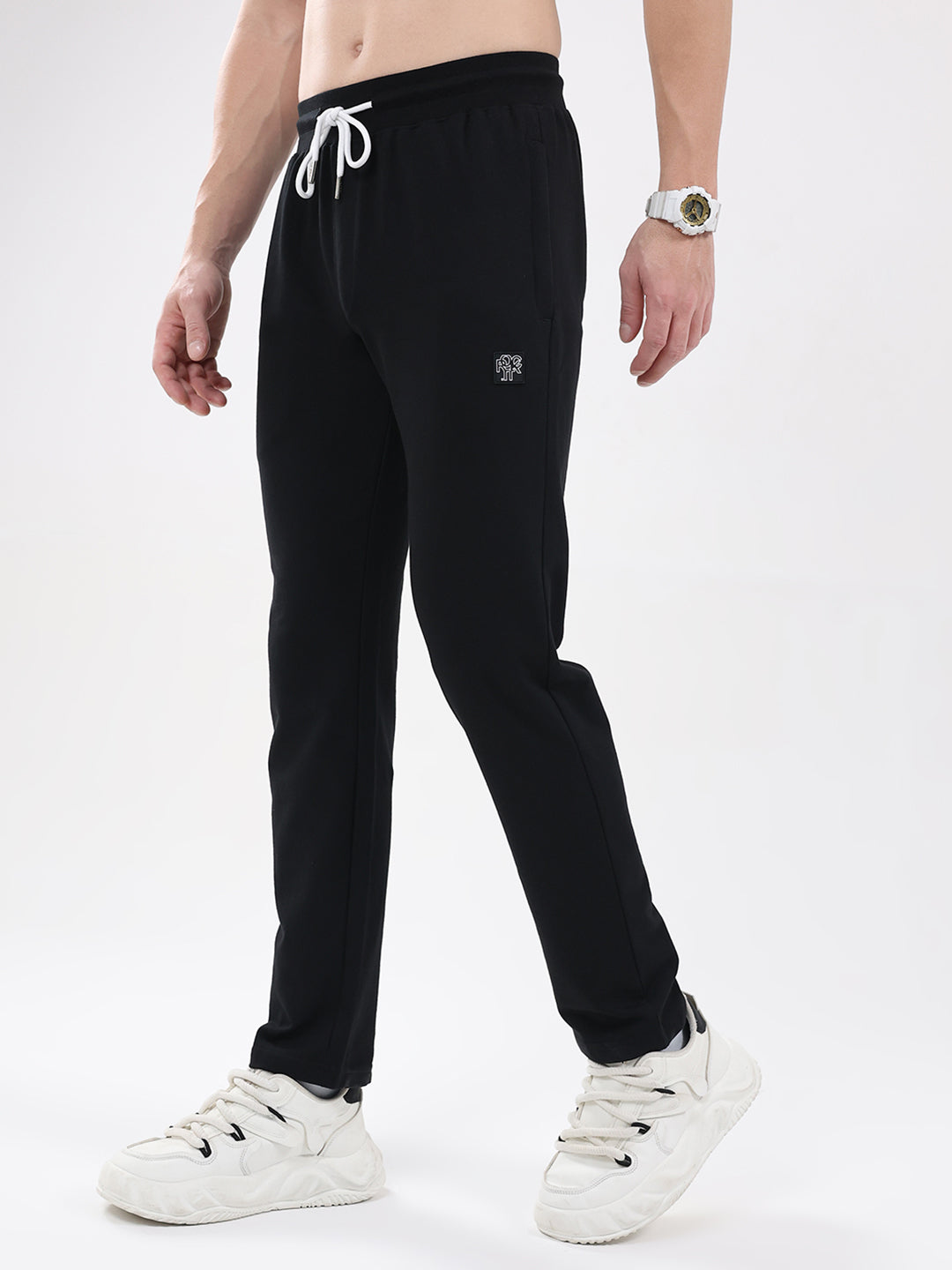 Rock.it Men Black Solid Regular Fit Winter Lower