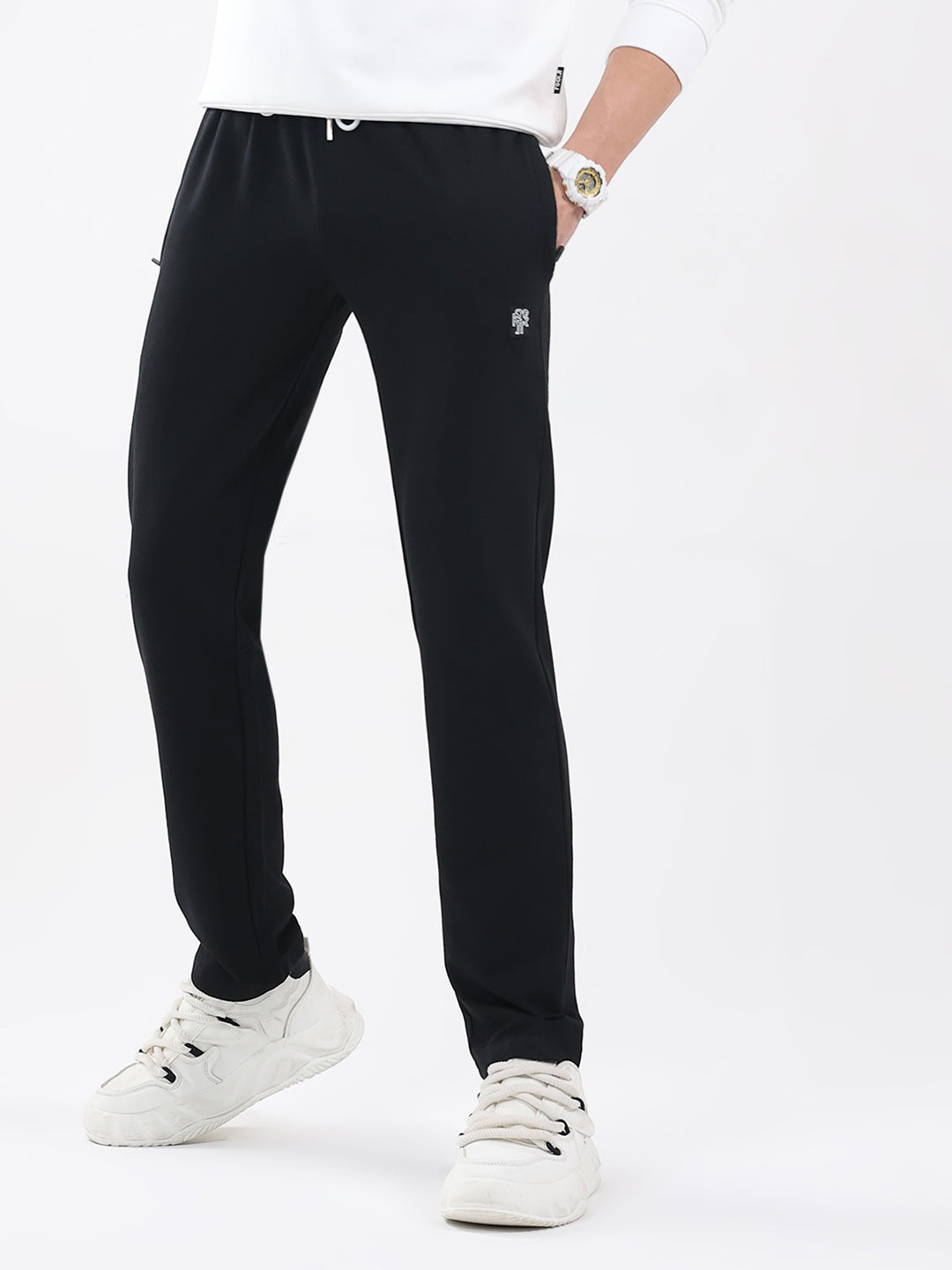 Rock.it Men Black Solid Regular Fit Winter Lower