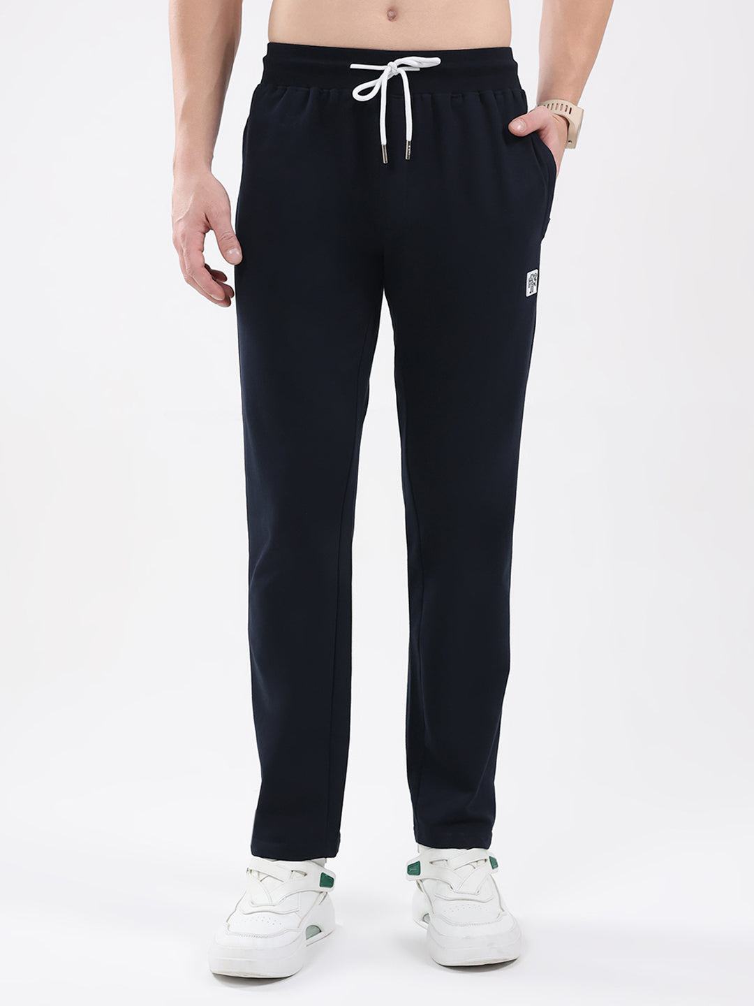 Rock.it Men Navy Blue Solid Regular Fit Winter Lower