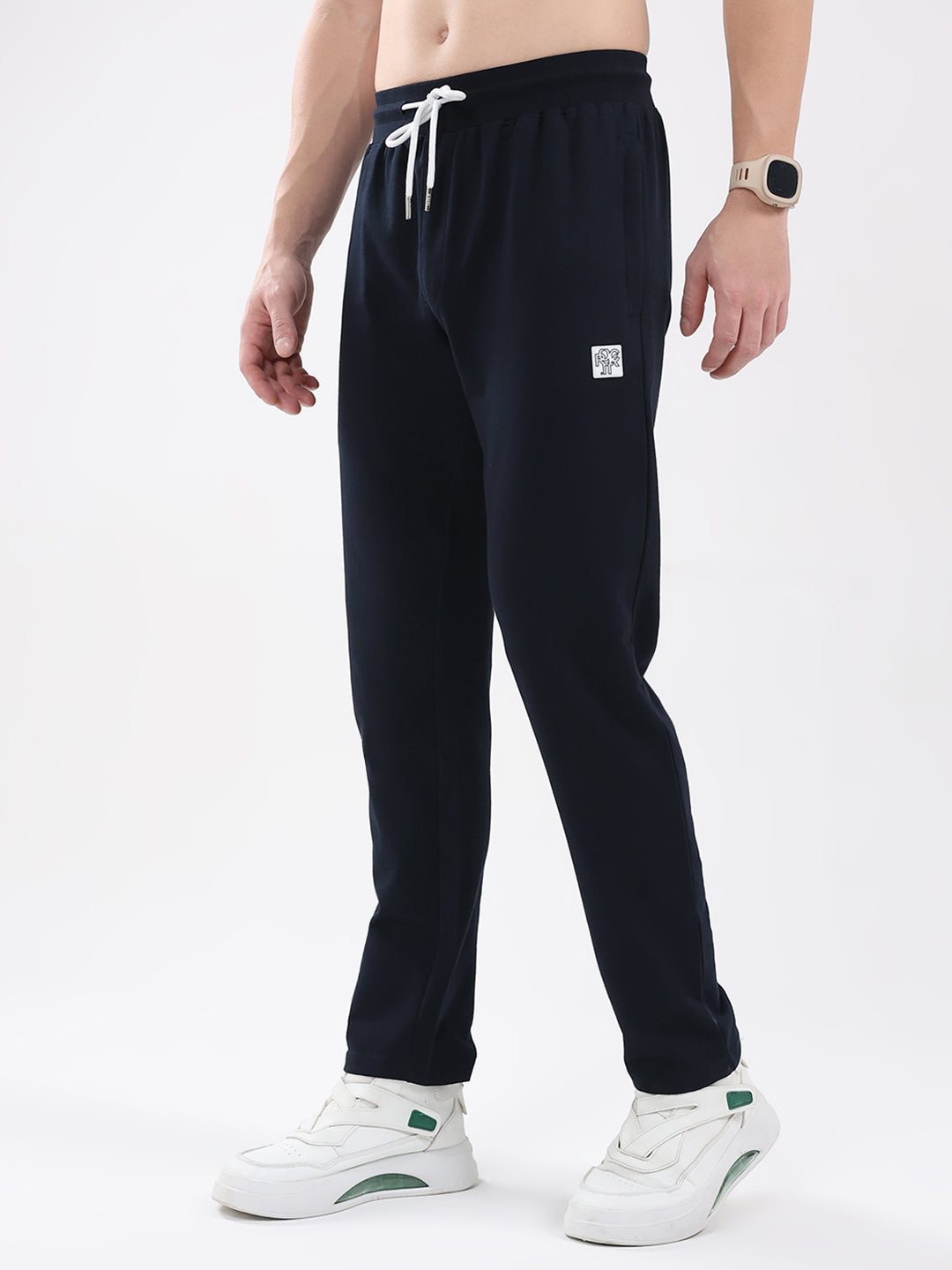 Rock.it Men Navy Blue Solid Regular Fit Winter Lower