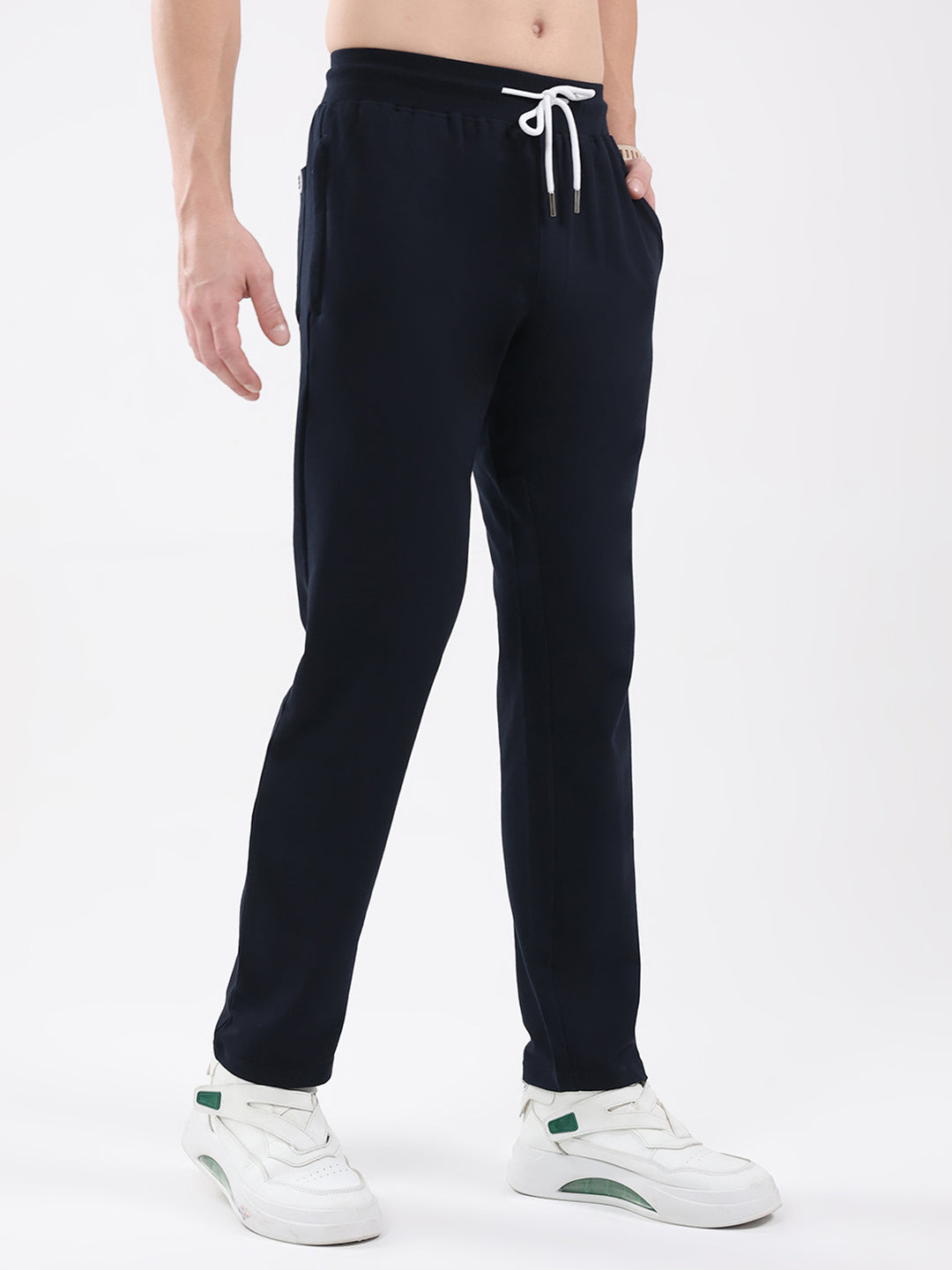 Rock.it Men Navy Blue Solid Regular Fit Winter Lower