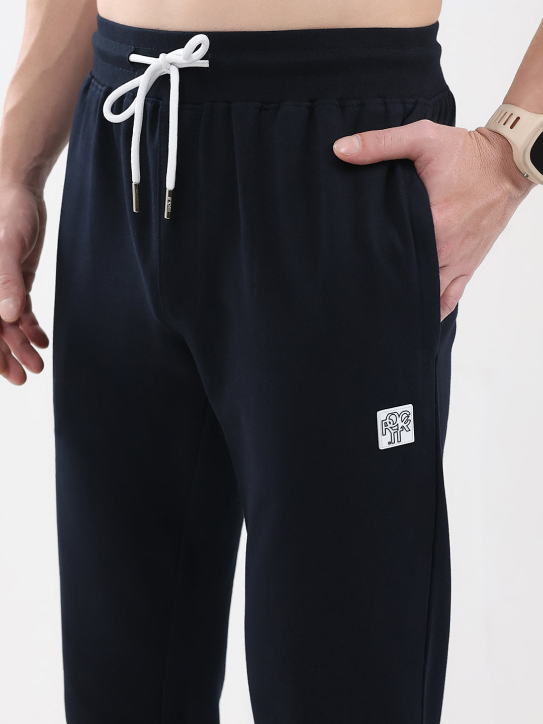 Rock.it Men Navy Blue Solid Regular Fit Winter Lower