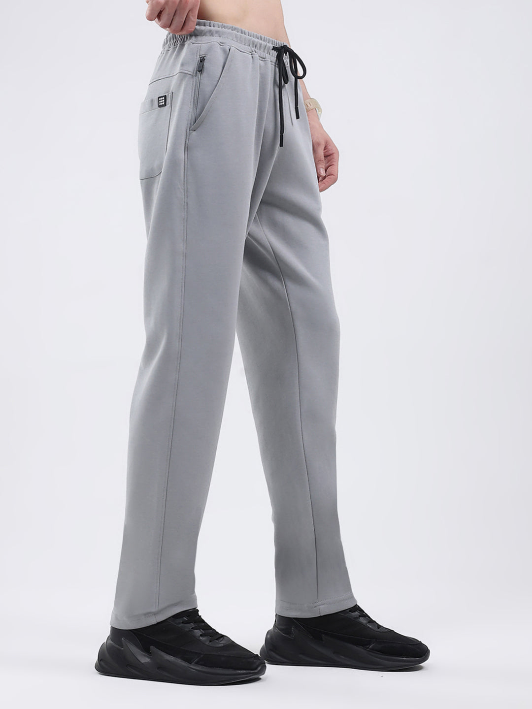 Rock.it Men Grey Solid Regular Fit Winter Lower