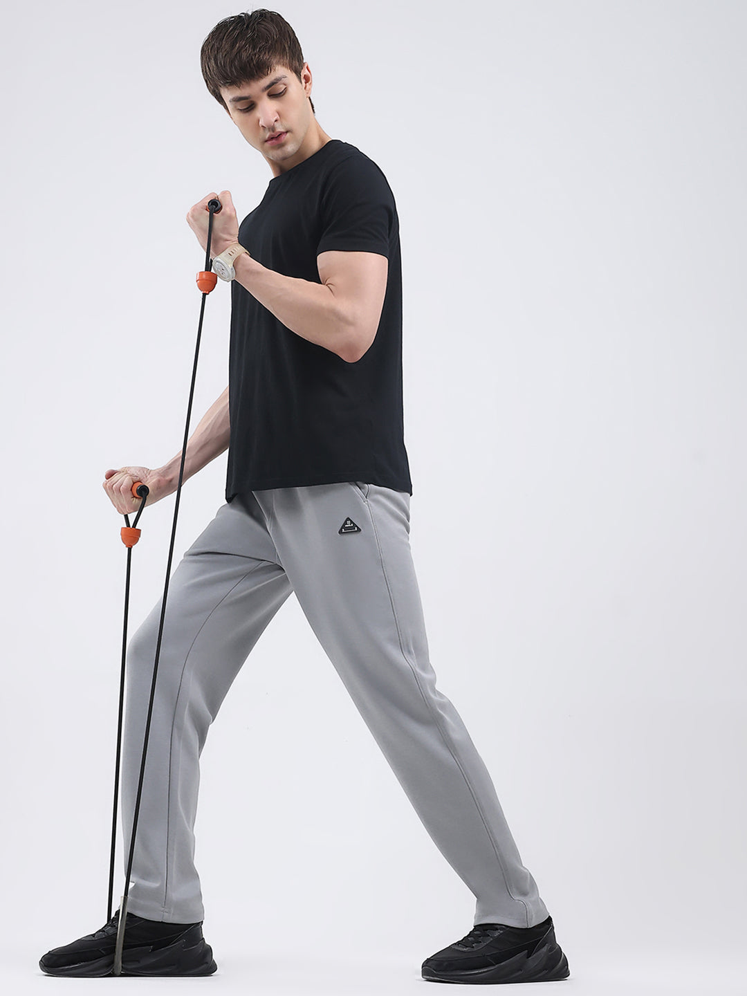 Rock.it Men Grey Solid Regular Fit Winter Lower