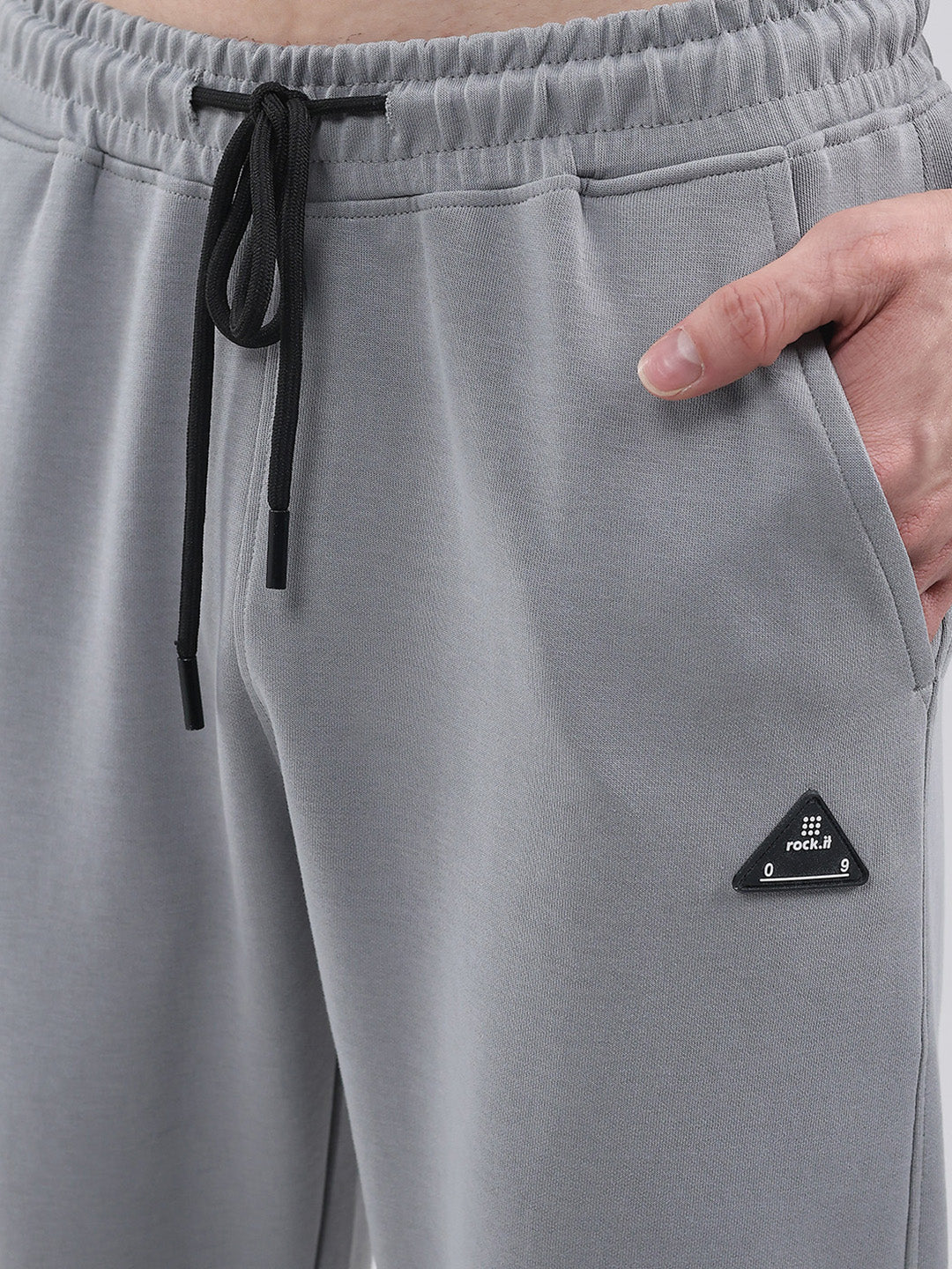 Rock.it Men Grey Solid Regular Fit Winter Lower