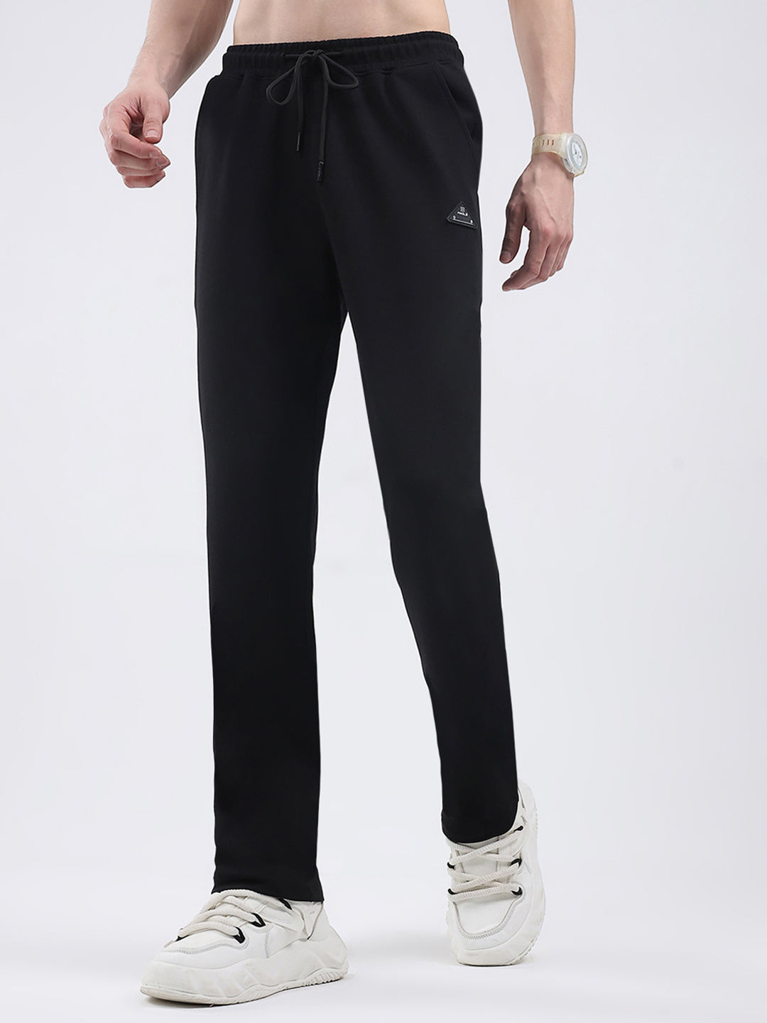 Rock.it Men Black Solid Regular Fit Winter Lower