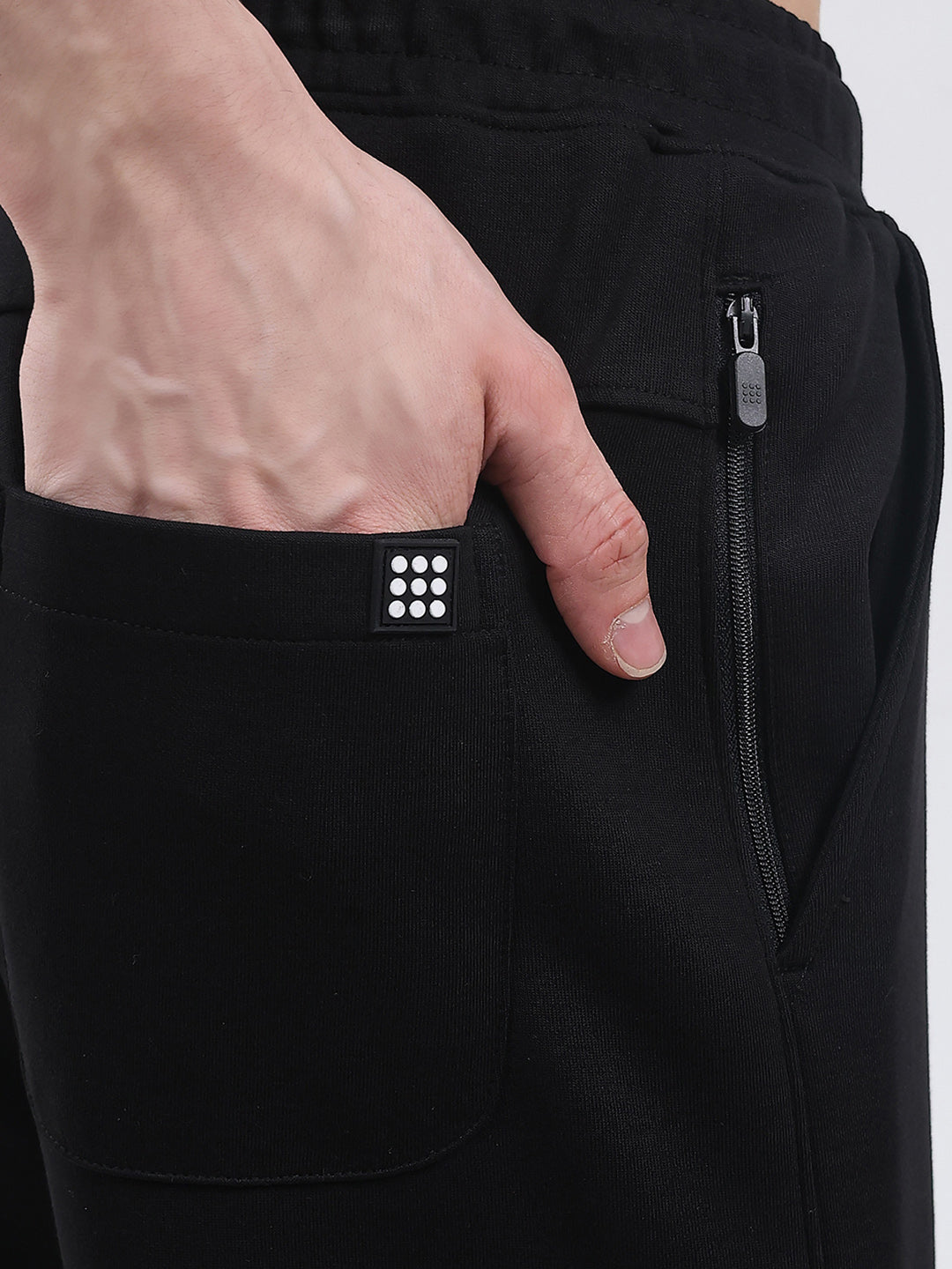 Rock.it Men Black Solid Regular Fit Winter Lower