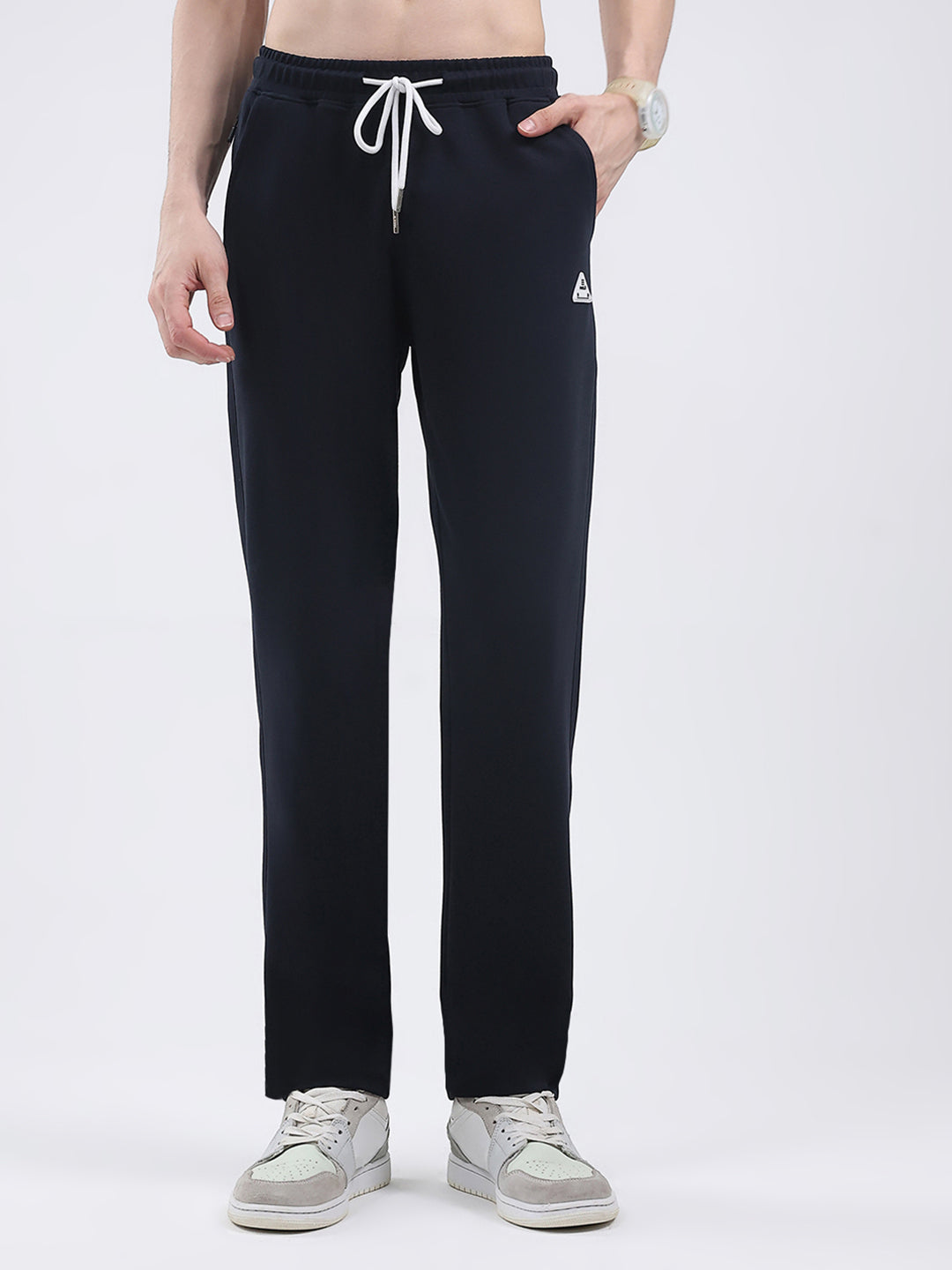 Rock.it Men Navy Blue Solid Regular Fit Winter Lower