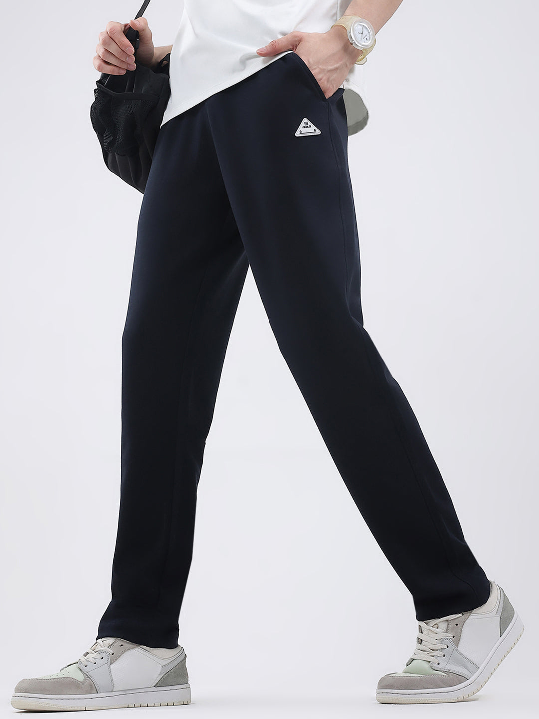 Rock.it Men Navy Blue Solid Regular Fit Winter Lower