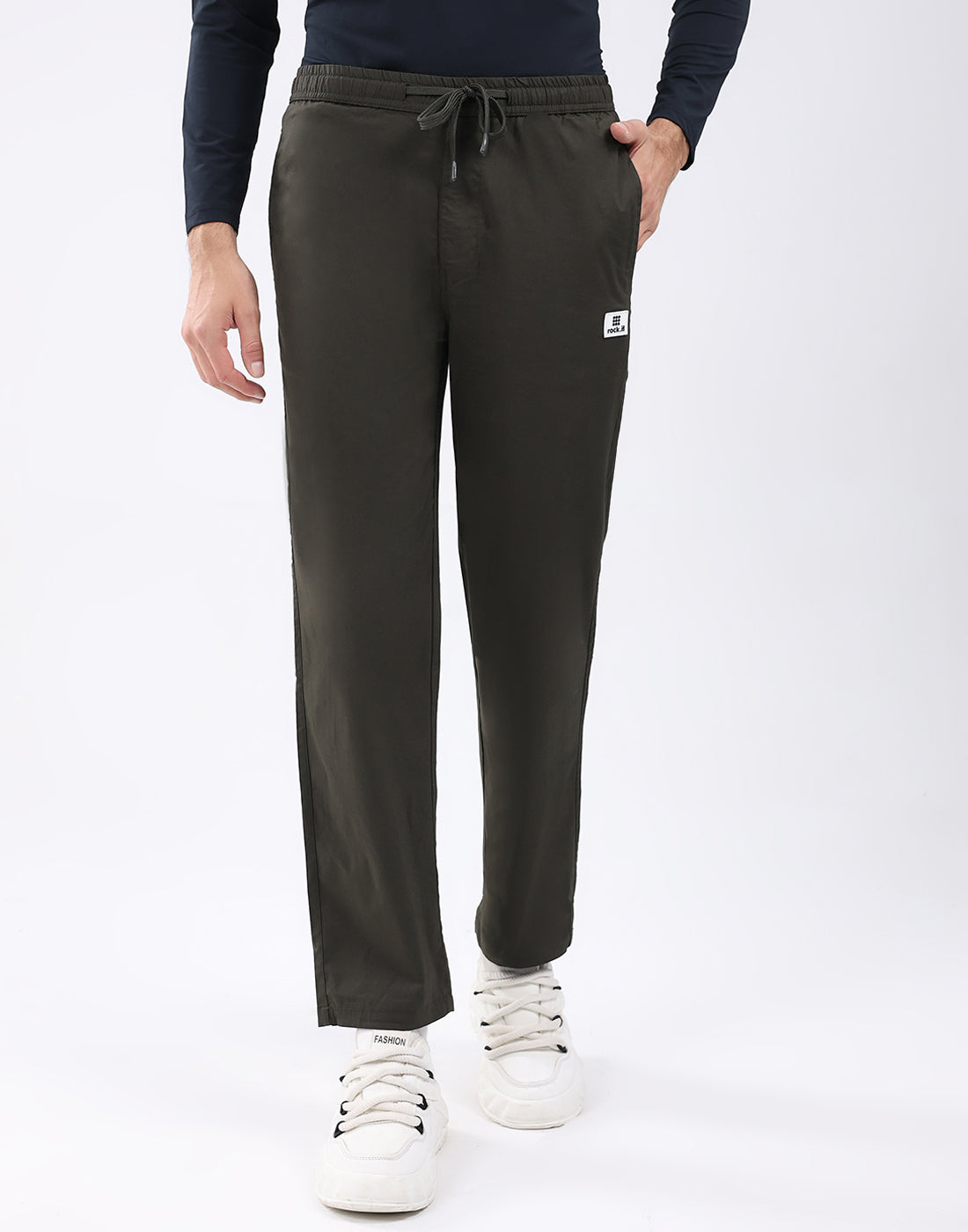 Rock.it Men Olive Solid Regular Fit Winter Lower