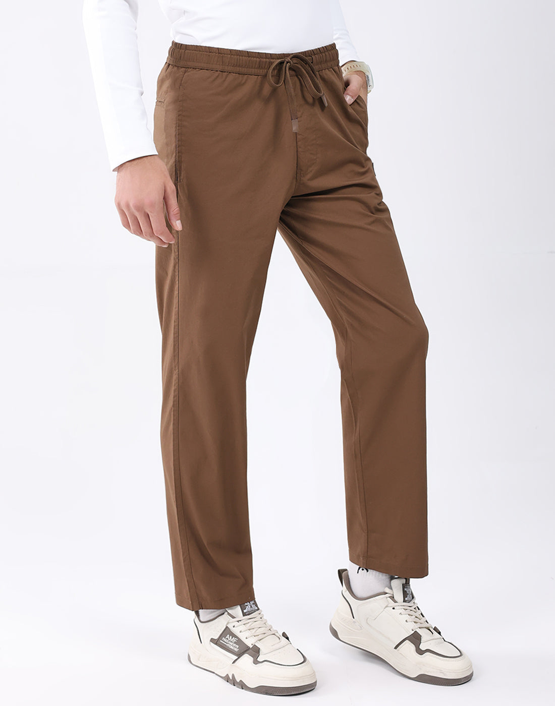 Rock.it Men Brown Solid Regular Fit Winter Lower