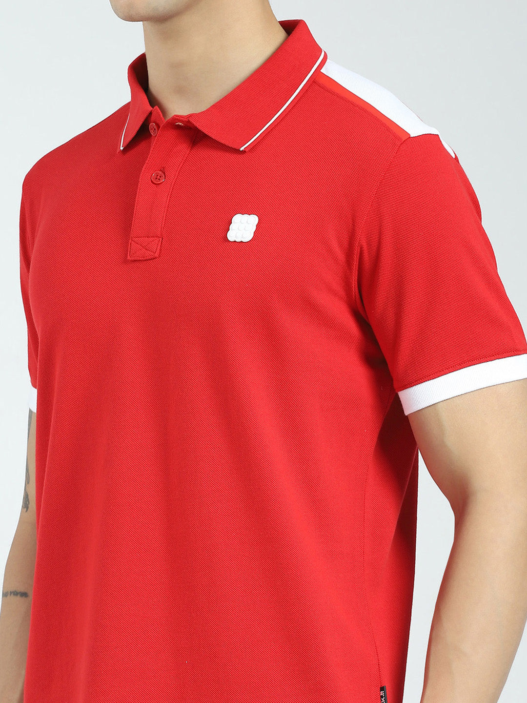 Rock.it Men Red Solid Collar Half Sleeve T-Shirt
