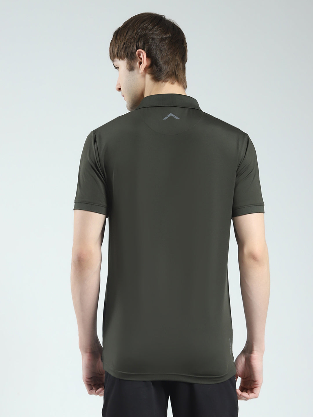 Rock.it Men Olive Solid Collar Half Sleeve T-Shirt