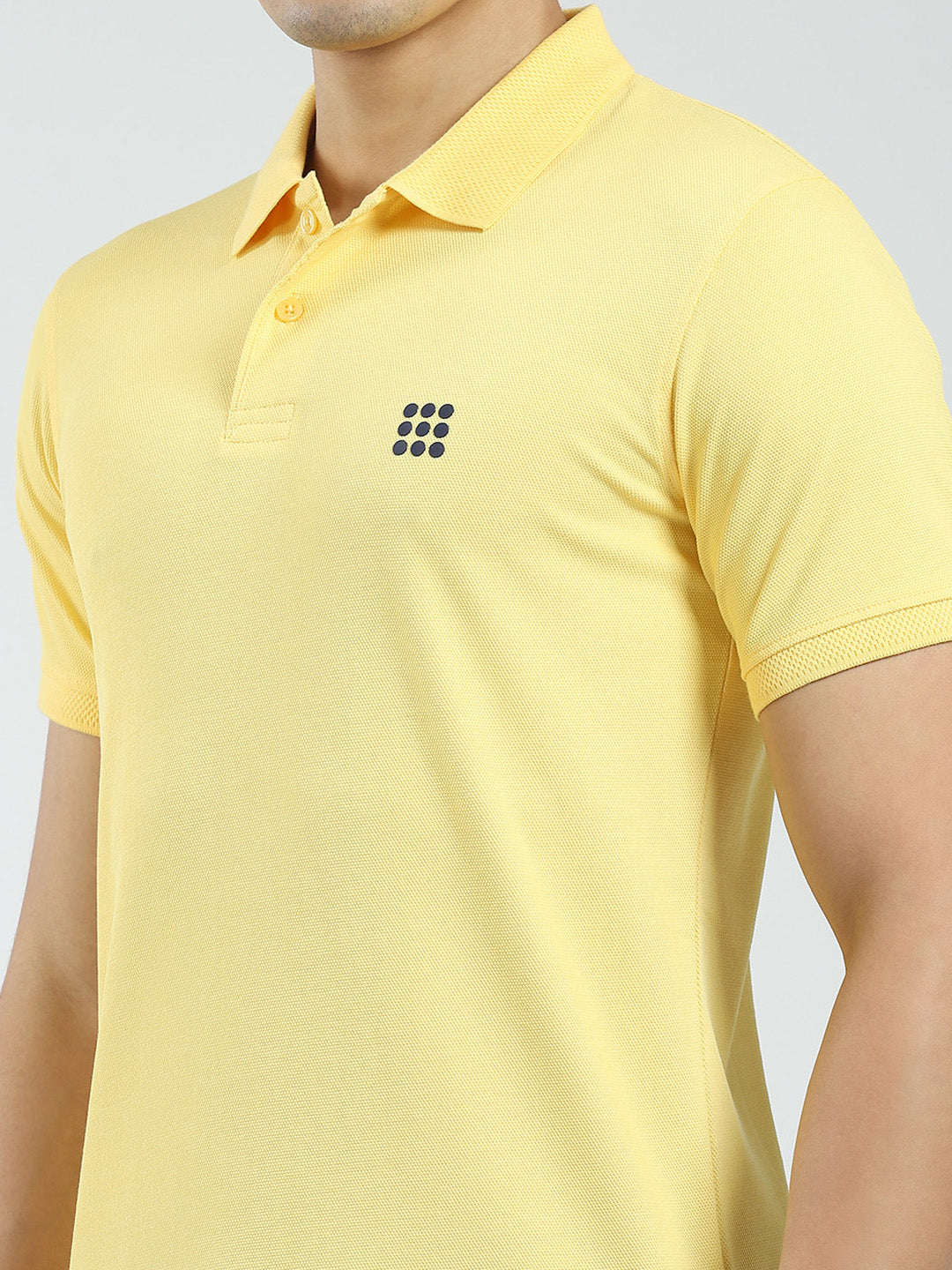 Rock.it Men Yellow Solid Collar Half Sleeve T-Shirt