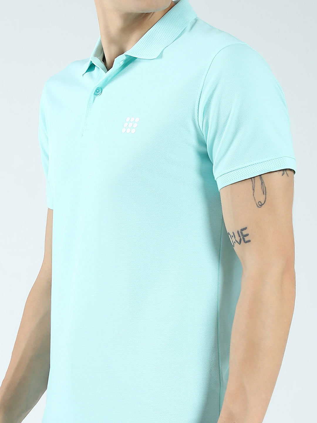 Rock.it Men Blue Solid Collar Half Sleeve T-Shirt