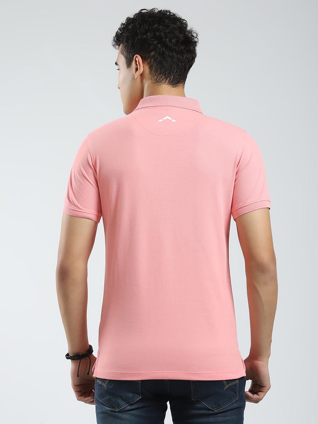 Rock.it Men Pink Solid Collar Half Sleeve T-Shirt