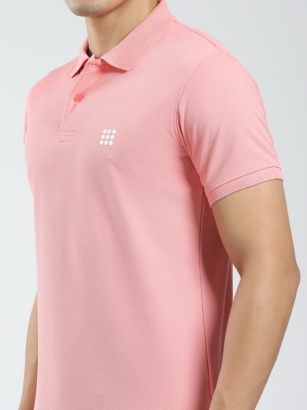 Rock.it Men Pink Solid Collar Half Sleeve T-Shirt