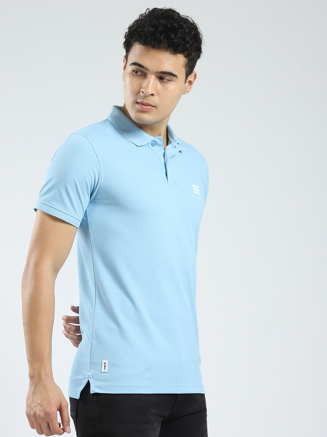 Rock.it Men Blue Solid Collar Half Sleeve T-Shirt