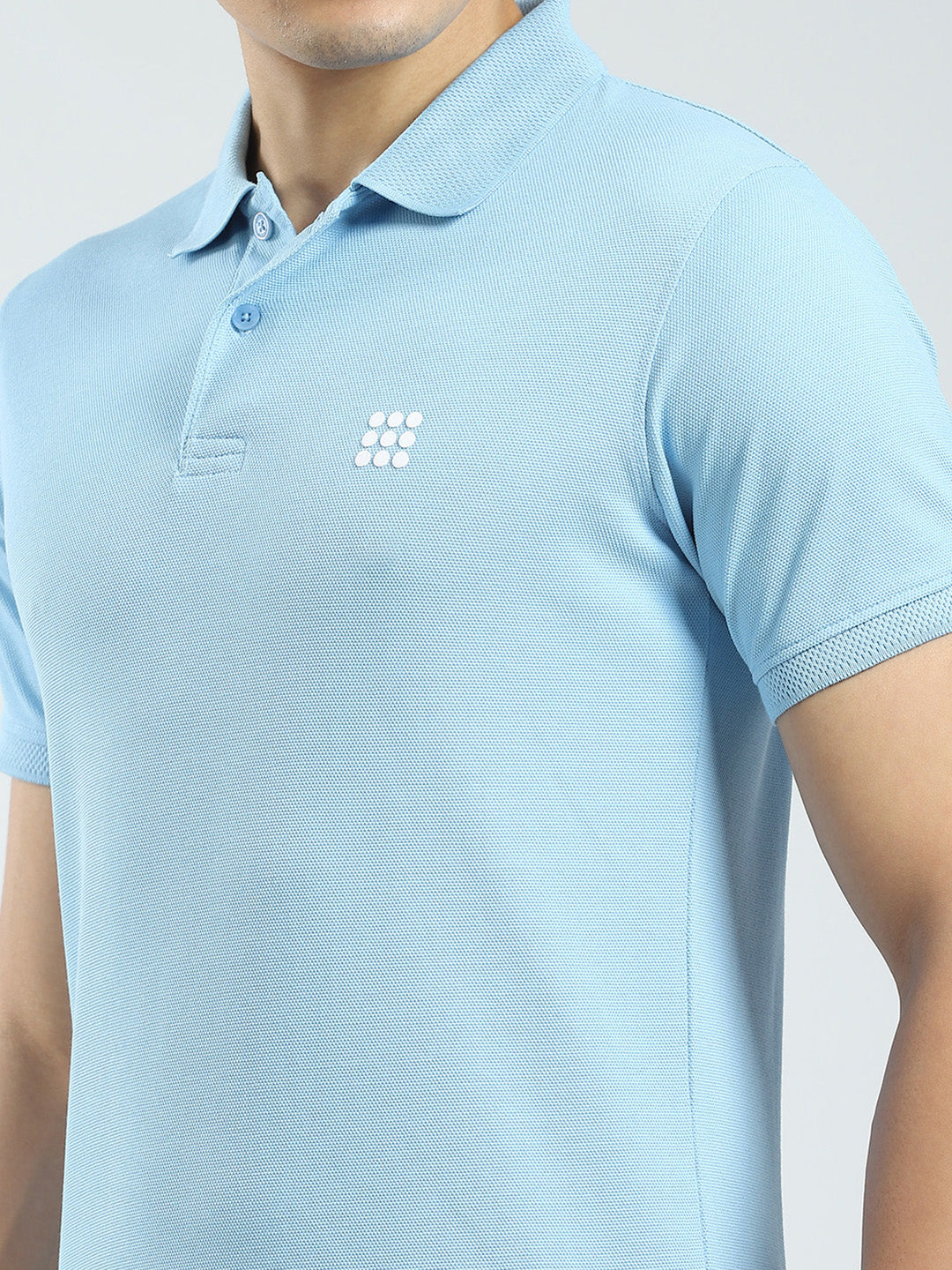 Rock.it Men Blue Solid Collar Half Sleeve T-Shirt