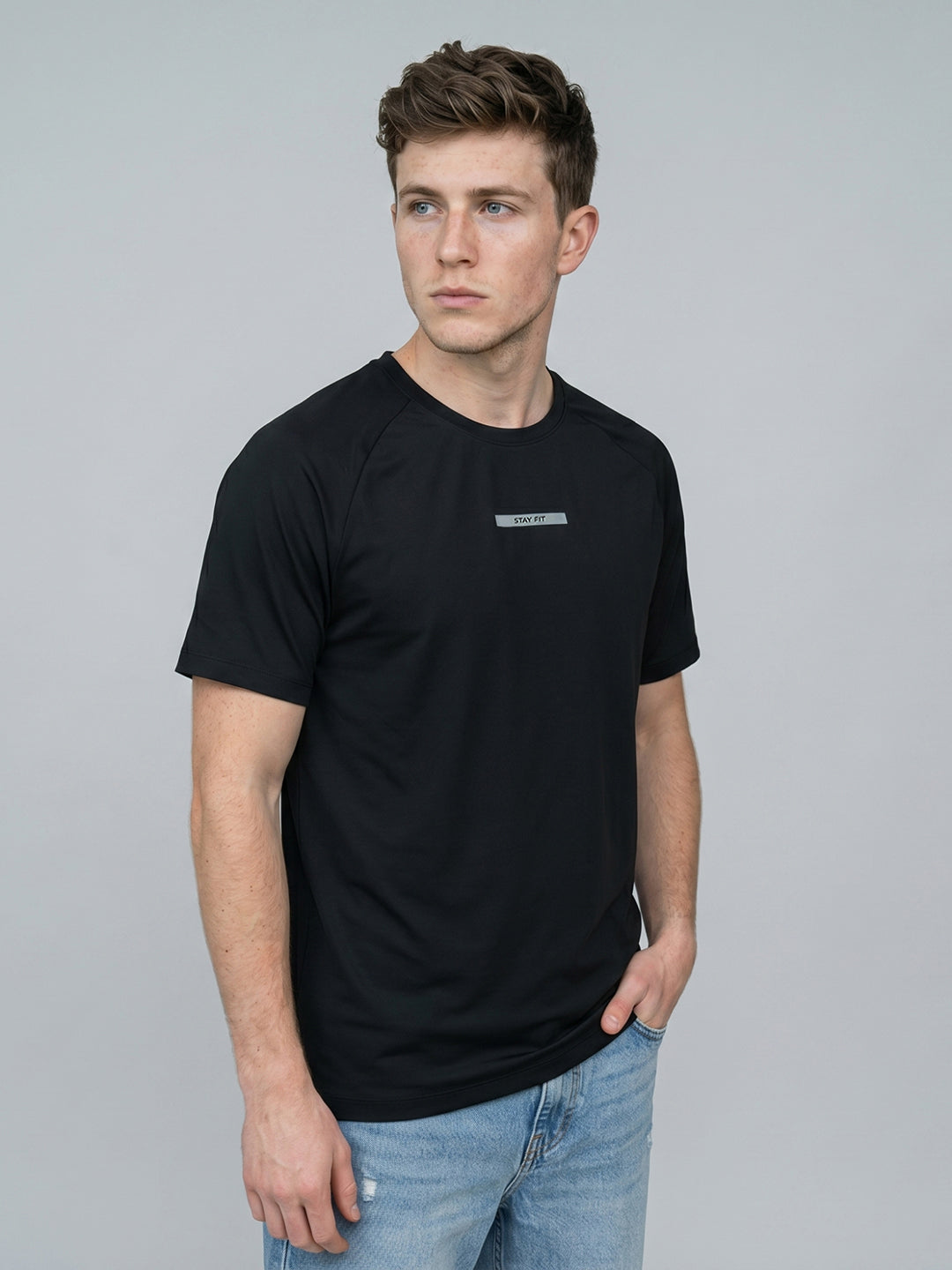 Rock.it Men Black Solid Round Neck Half Sleeve T-Shirt
