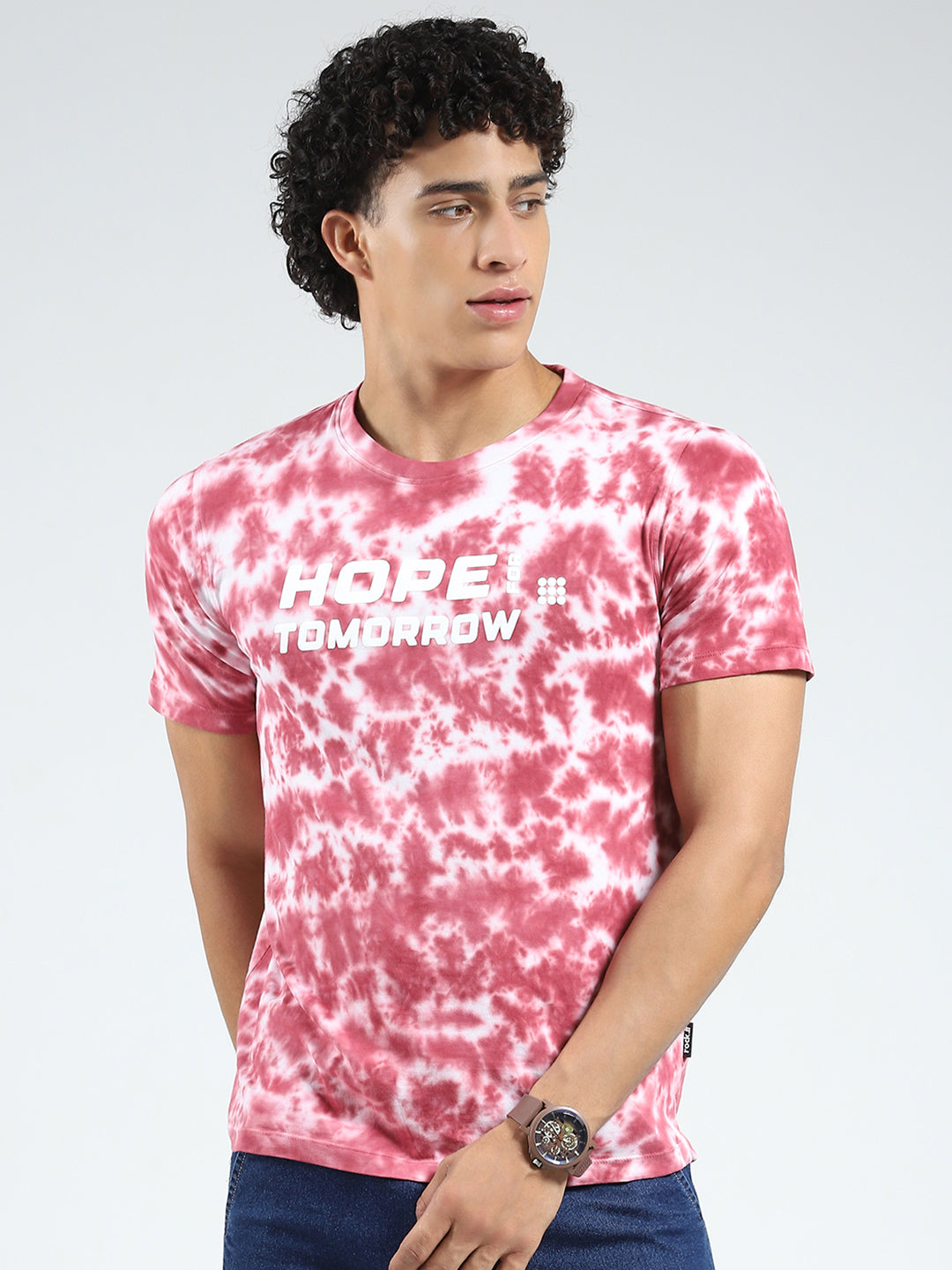 Rock.it Men Maroon Printed Round Neck Half Sleeve T-Shirt
