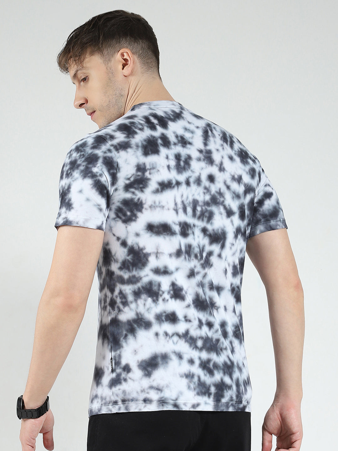 Rock.it Men Grey Printed Round Neck Half Sleeve T-Shirt