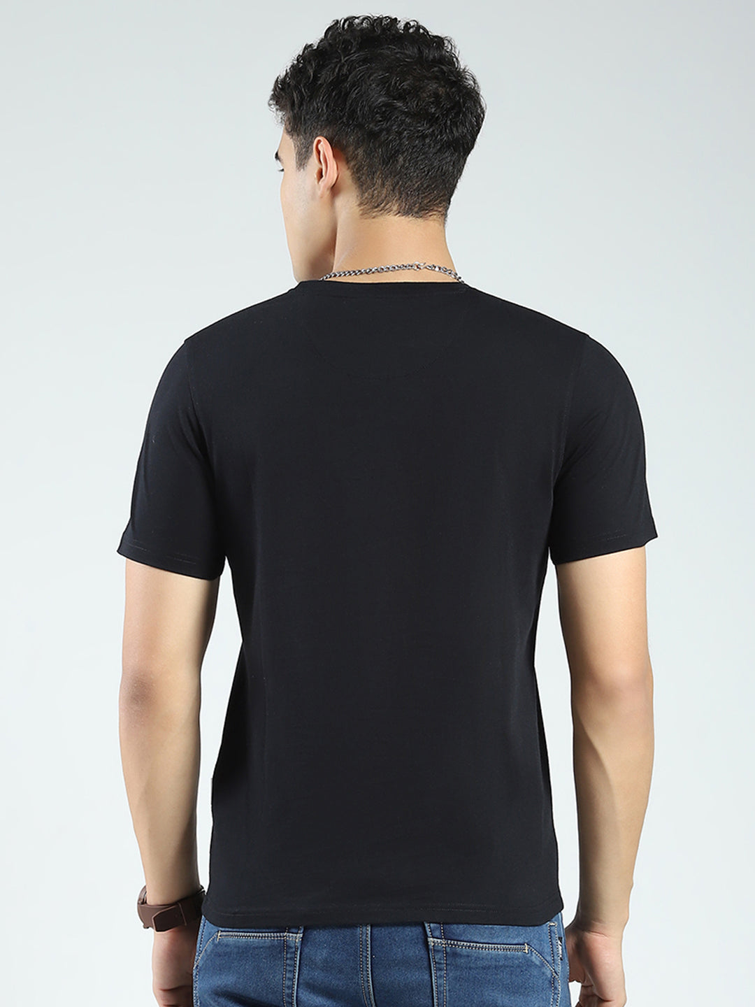 Rock.it Men Black Printed Round Neck Half Sleeve T-Shirt