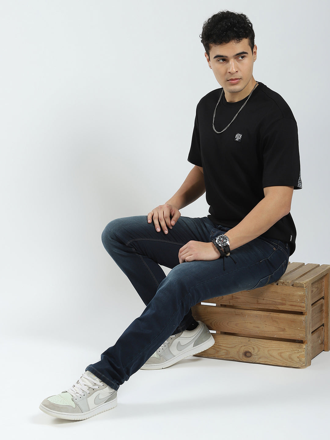 Rock.it Men Black Solid Round Neck Half Sleeve T-Shirt