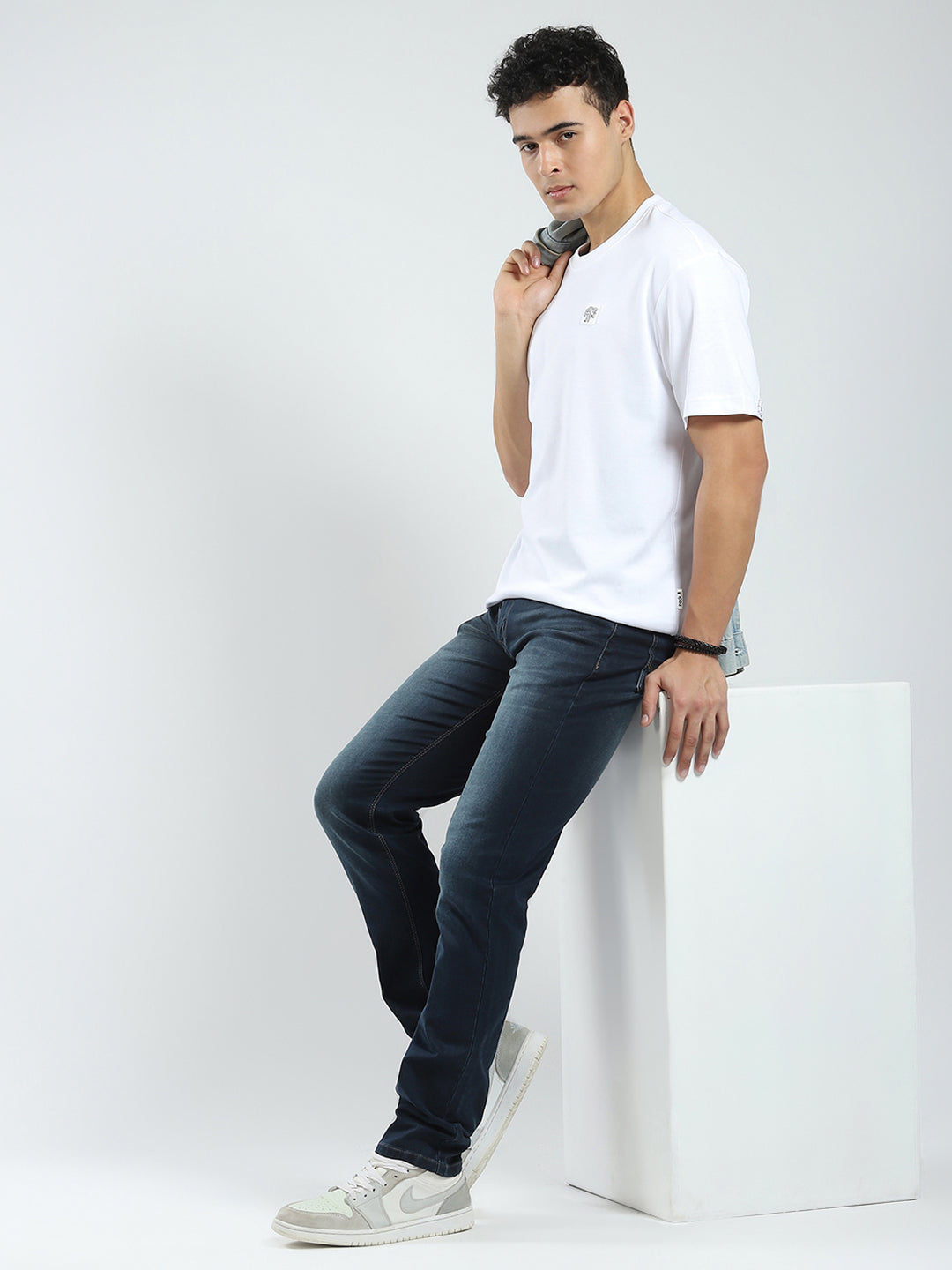 Rock.it Men White Solid Round Neck Half Sleeve T-Shirt