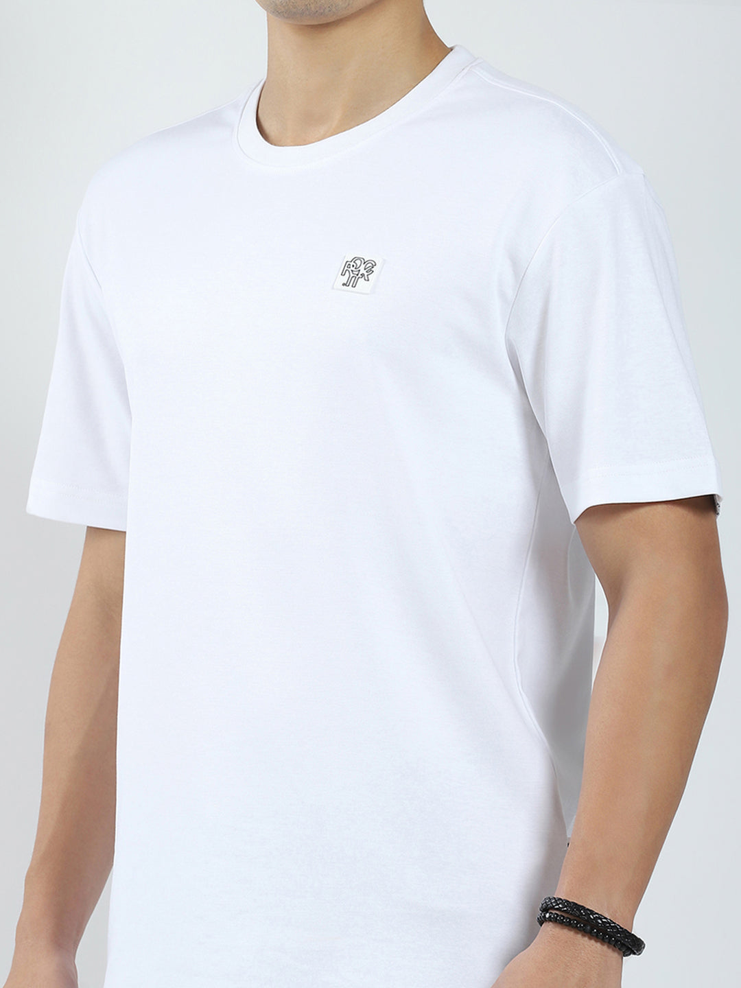 Rock.it Men White Solid Round Neck Half Sleeve T-Shirt