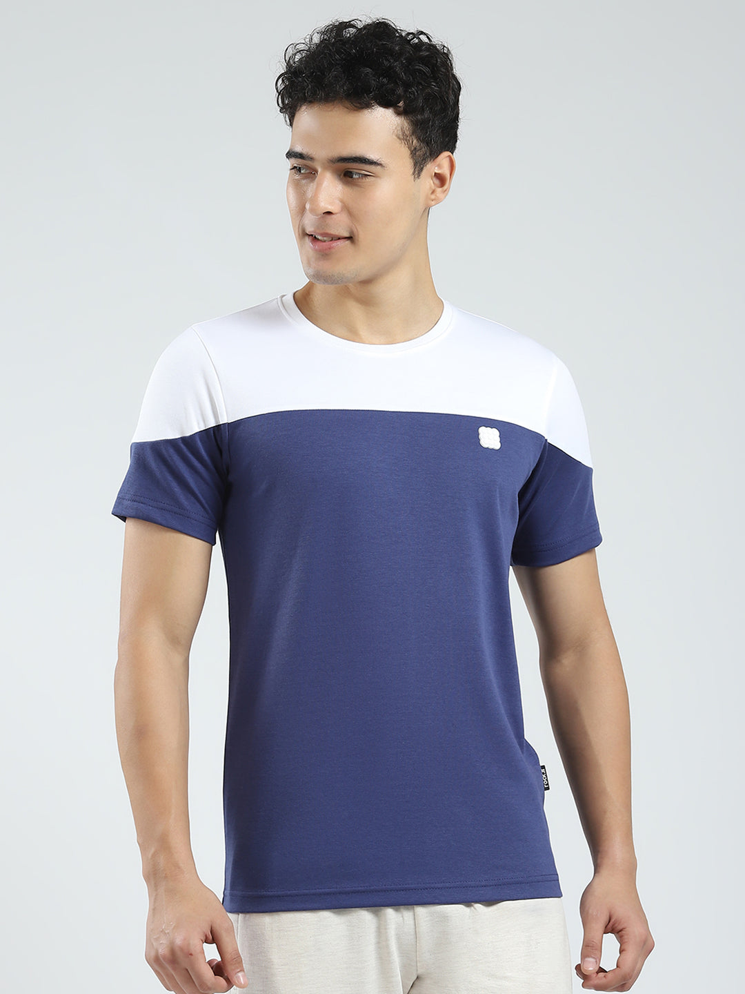 Rock.it Men Blue Solid Round Neck Half Sleeve T-Shirt
