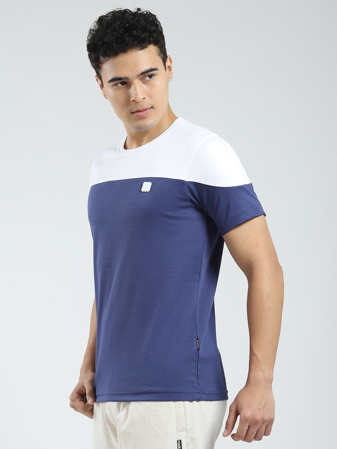 Rock.it Men Blue Solid Round Neck Half Sleeve T-Shirt