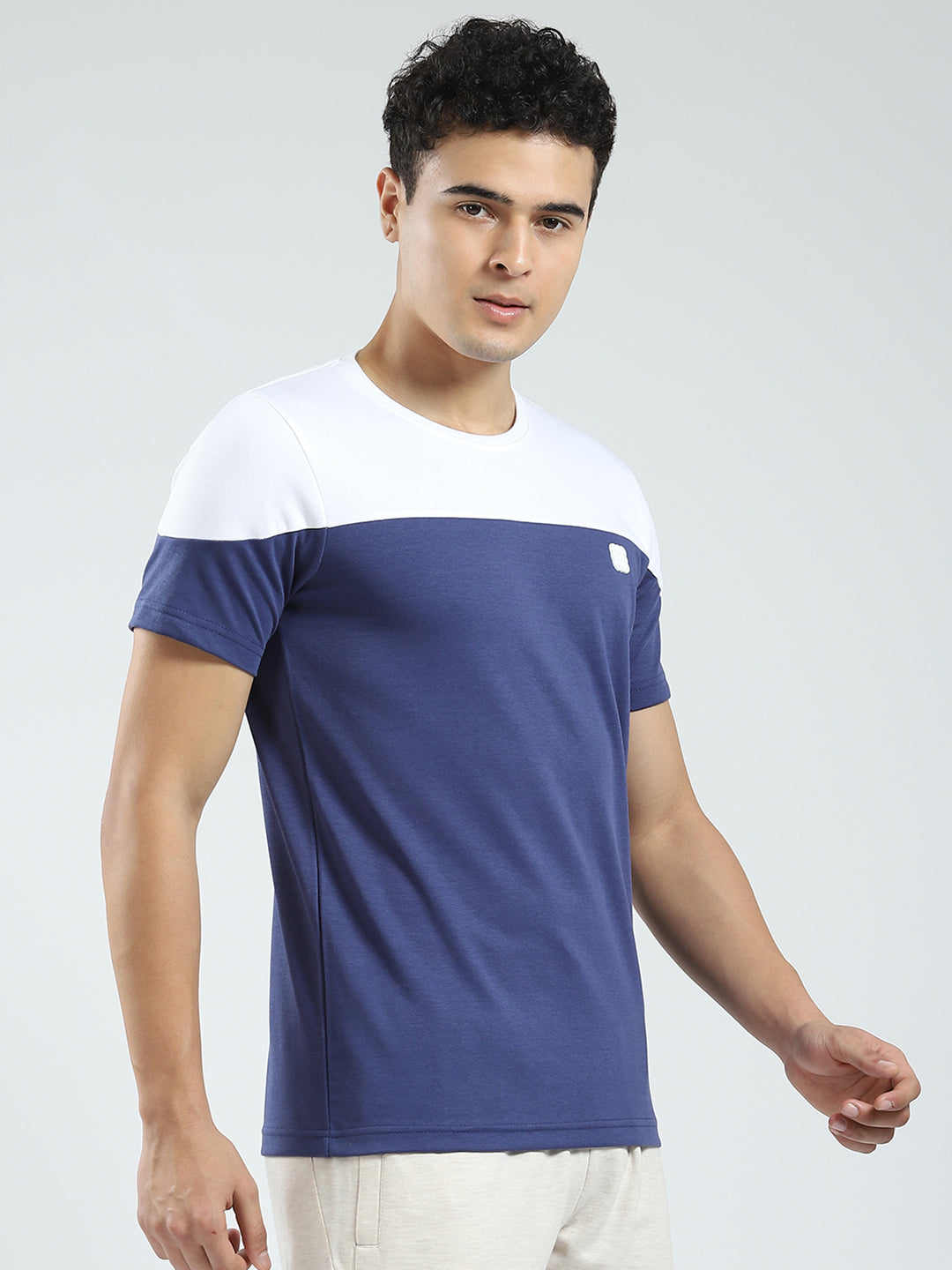Rock.it Men Blue Solid Round Neck Half Sleeve T-Shirt