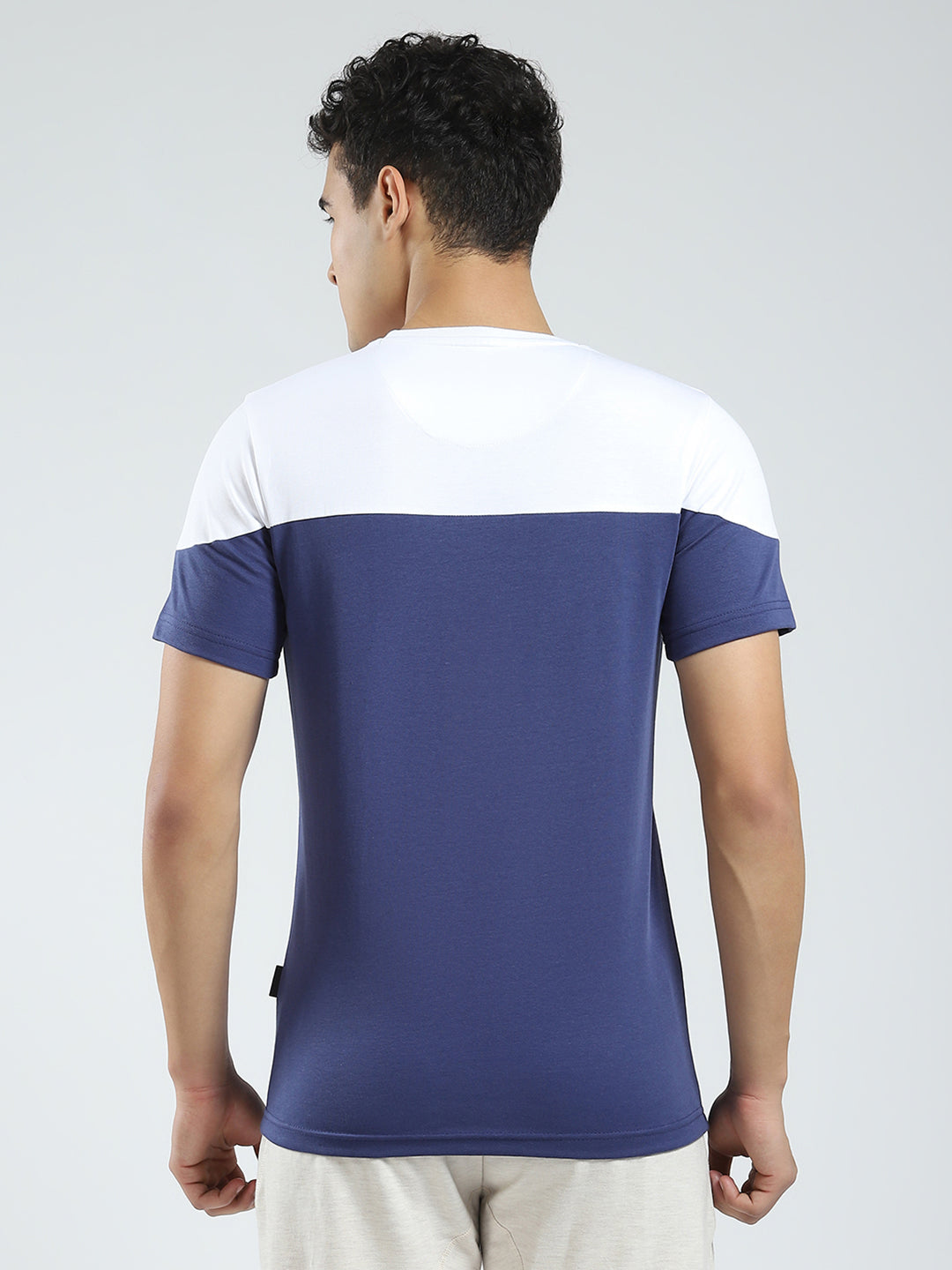 Rock.it Men Blue Solid Round Neck Half Sleeve T-Shirt