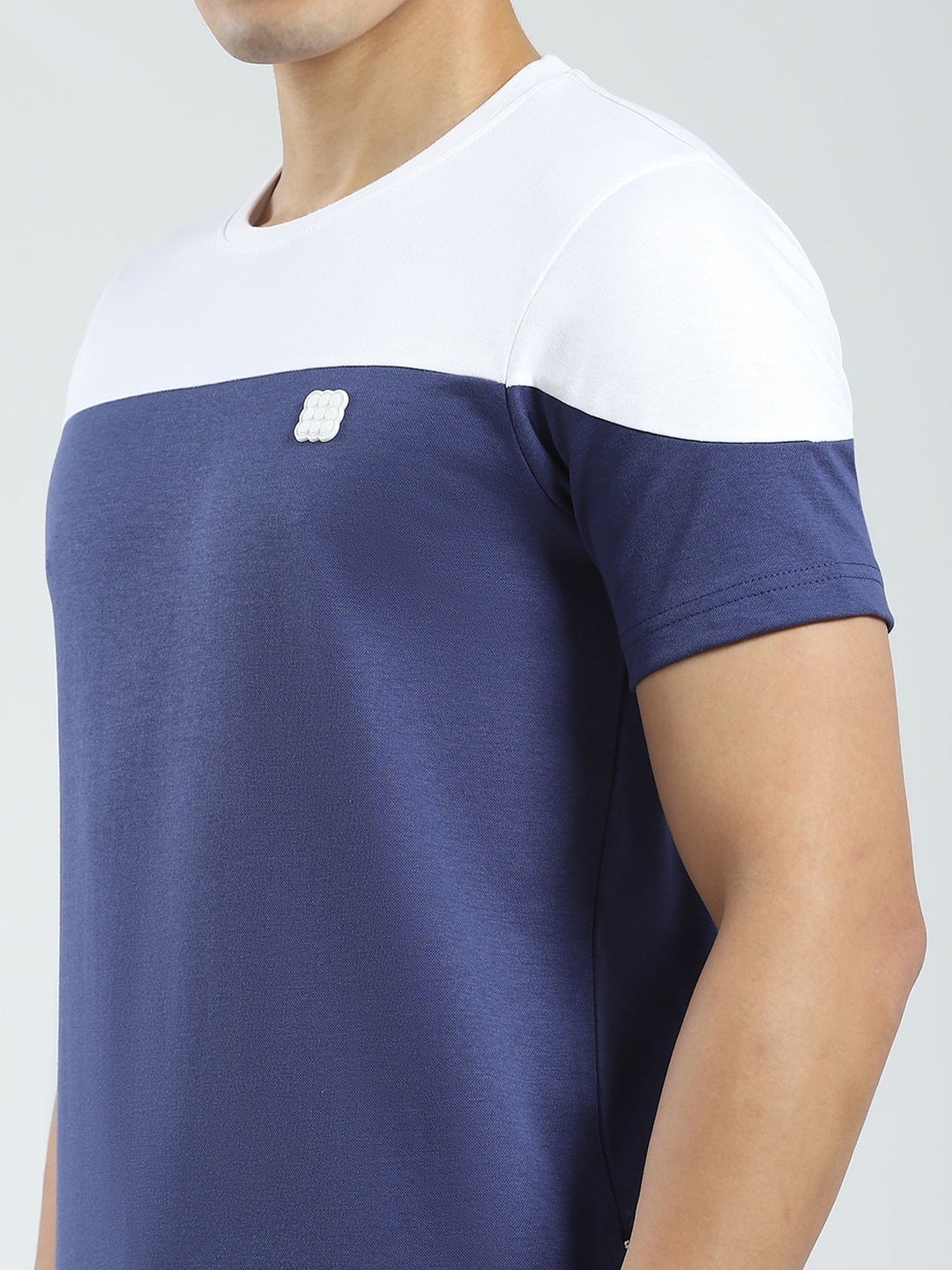 Rock.it Men Blue Solid Round Neck Half Sleeve T-Shirt