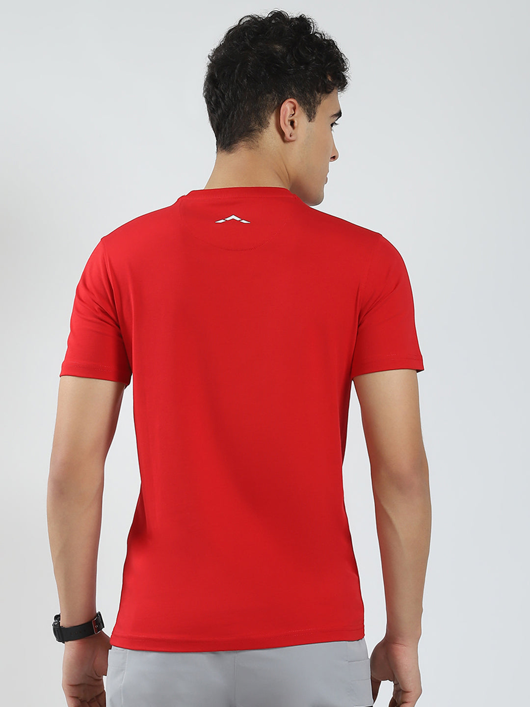 Rock.it Men Red Solid Round Neck Half Sleeve T-Shirt
