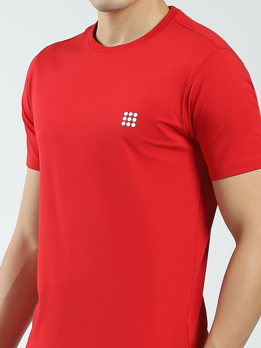 Rock.it Men Red Solid Round Neck Half Sleeve T-Shirt