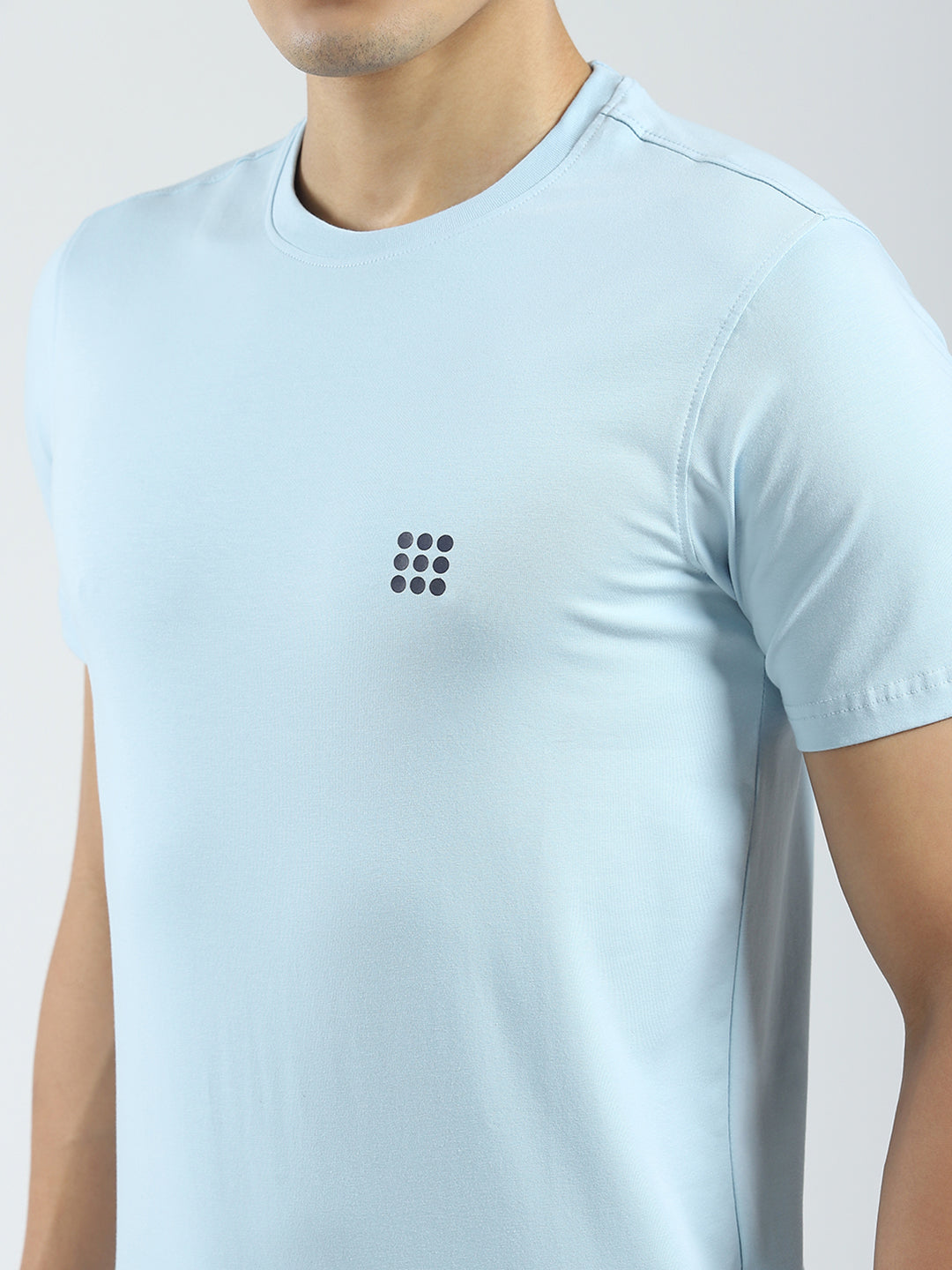 Rock.it Men Blue Solid Round Neck Half Sleeve T-Shirt