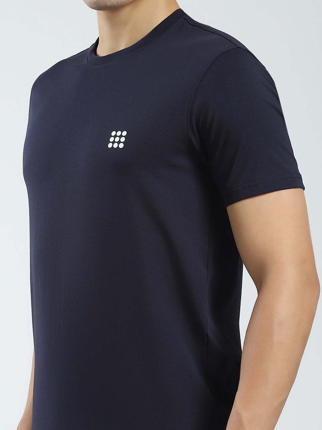 Rock.it Men Navy Blue Solid Round Neck Half Sleeve T-Shirt