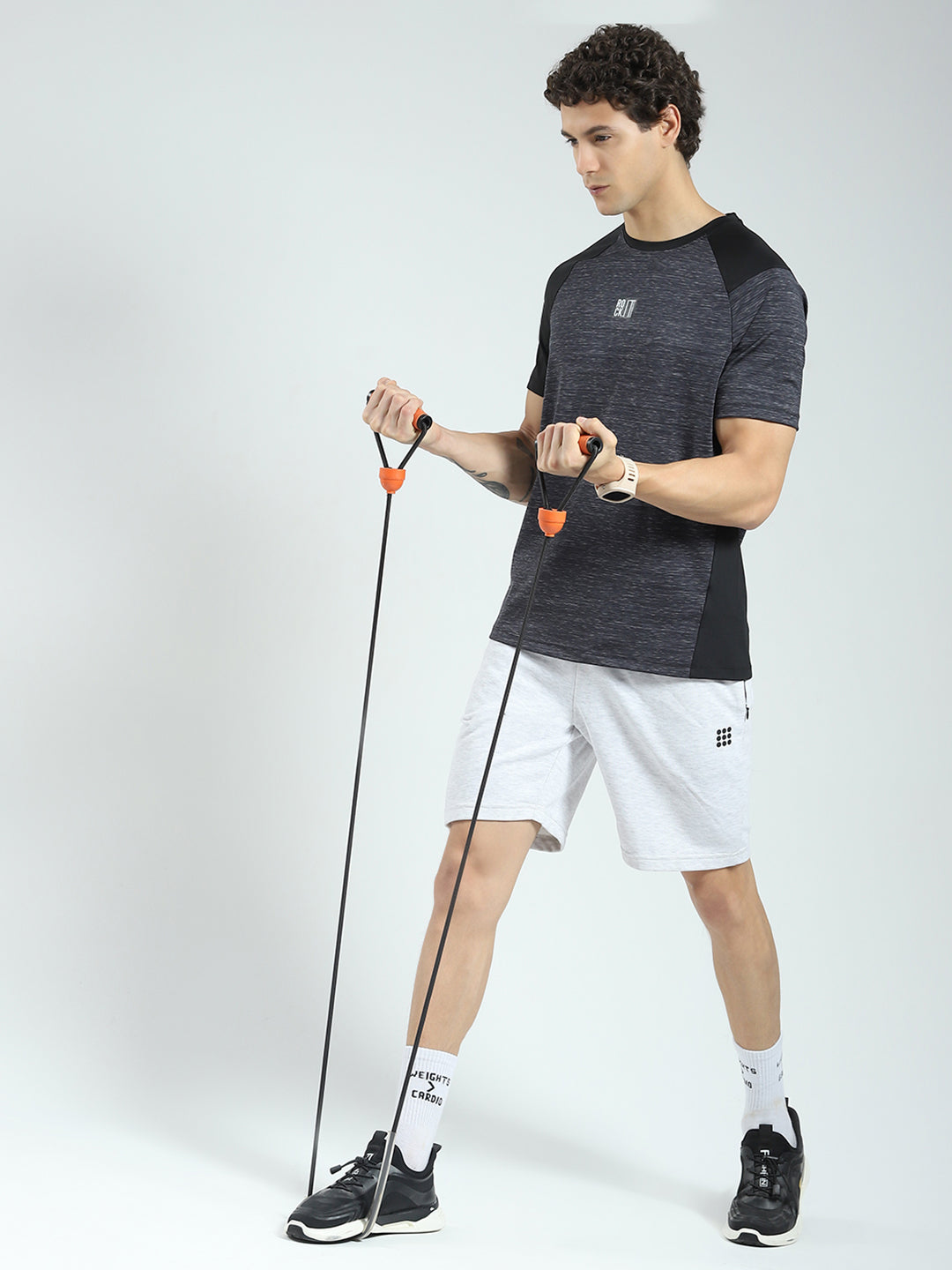 Rock.it Men Black Solid Round Neck Half Sleeve T-Shirt