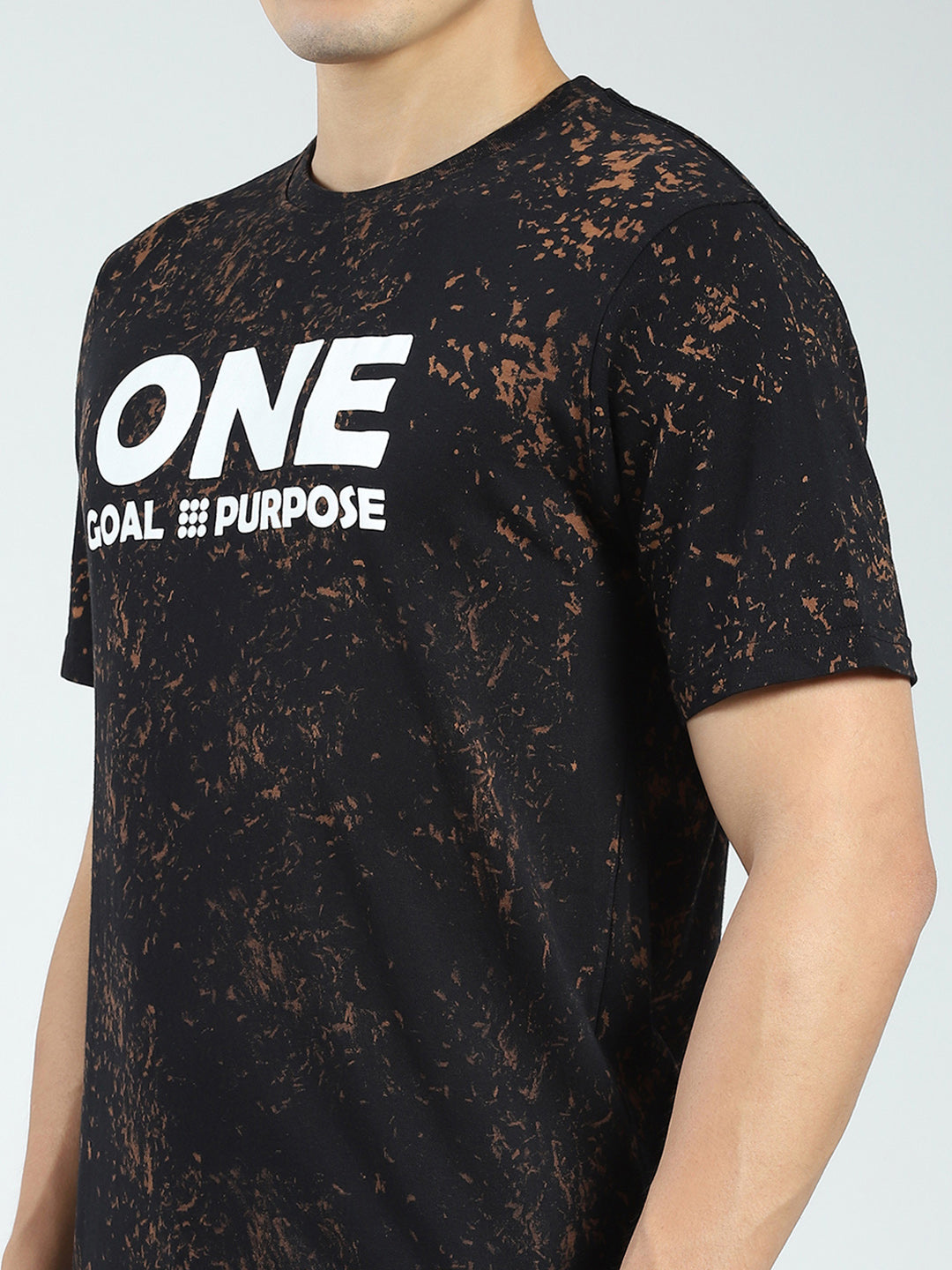 Rock.it Men Black Printed Round Neck Half Sleeve T-Shirt